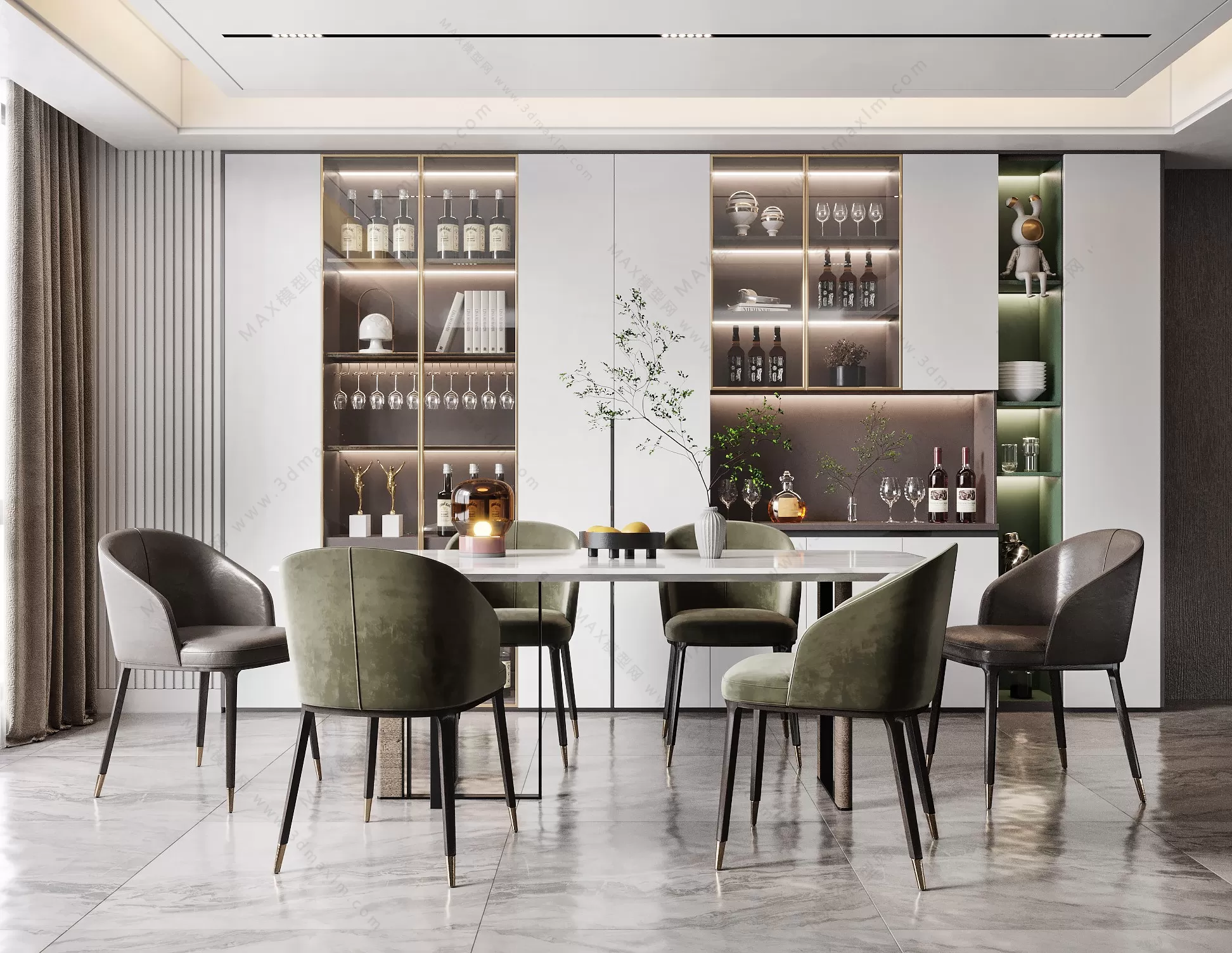 MODERN INTERIOR 3D SCENES – DINING ROOM – 0025 MODERN INTERIOR 3D SCENES – DINING ROOM – 0025