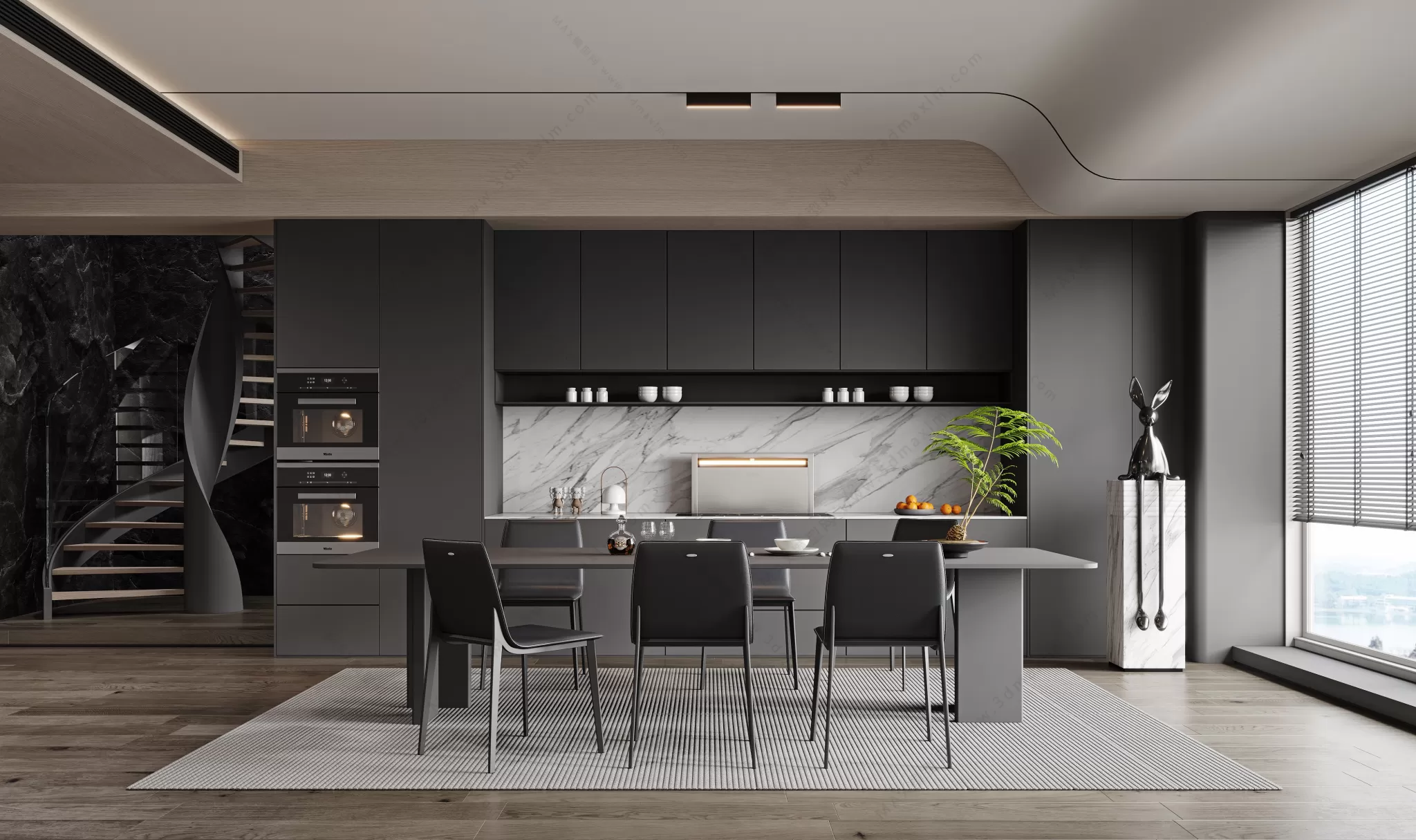 MODERN INTERIOR 3D SCENES – DINING ROOM – 0033 MODERN INTERIOR 3D SCENES – DINING ROOM – 0033