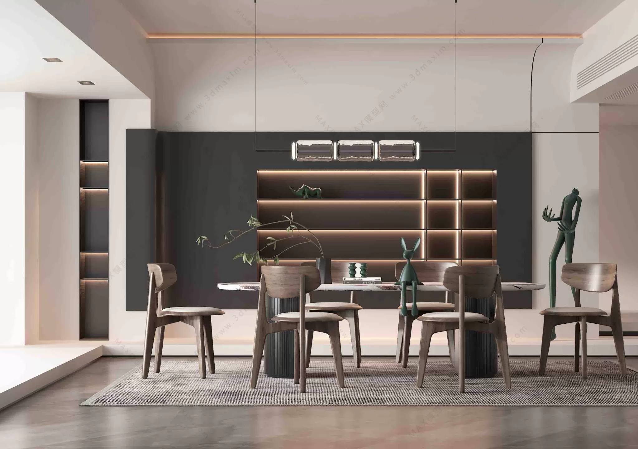 MODERN INTERIOR 3D SCENES – DINING ROOM – 0036 MODERN INTERIOR 3D SCENES – DINING ROOM – 0036