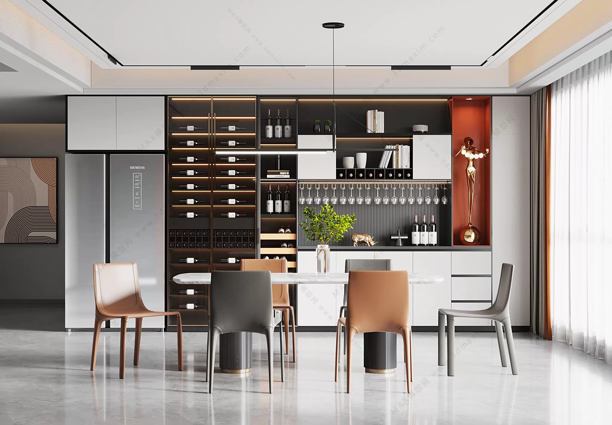 MODERN INTERIOR 3D SCENES – DINING ROOM – 0041 MODERN INTERIOR 3D SCENES – DINING ROOM – 0041