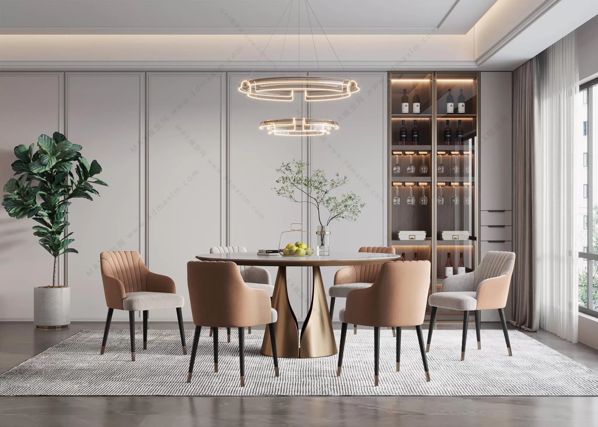 MODERN INTERIOR 3D SCENES – DINING ROOM – 0042 MODERN INTERIOR 3D SCENES – DINING ROOM – 0042