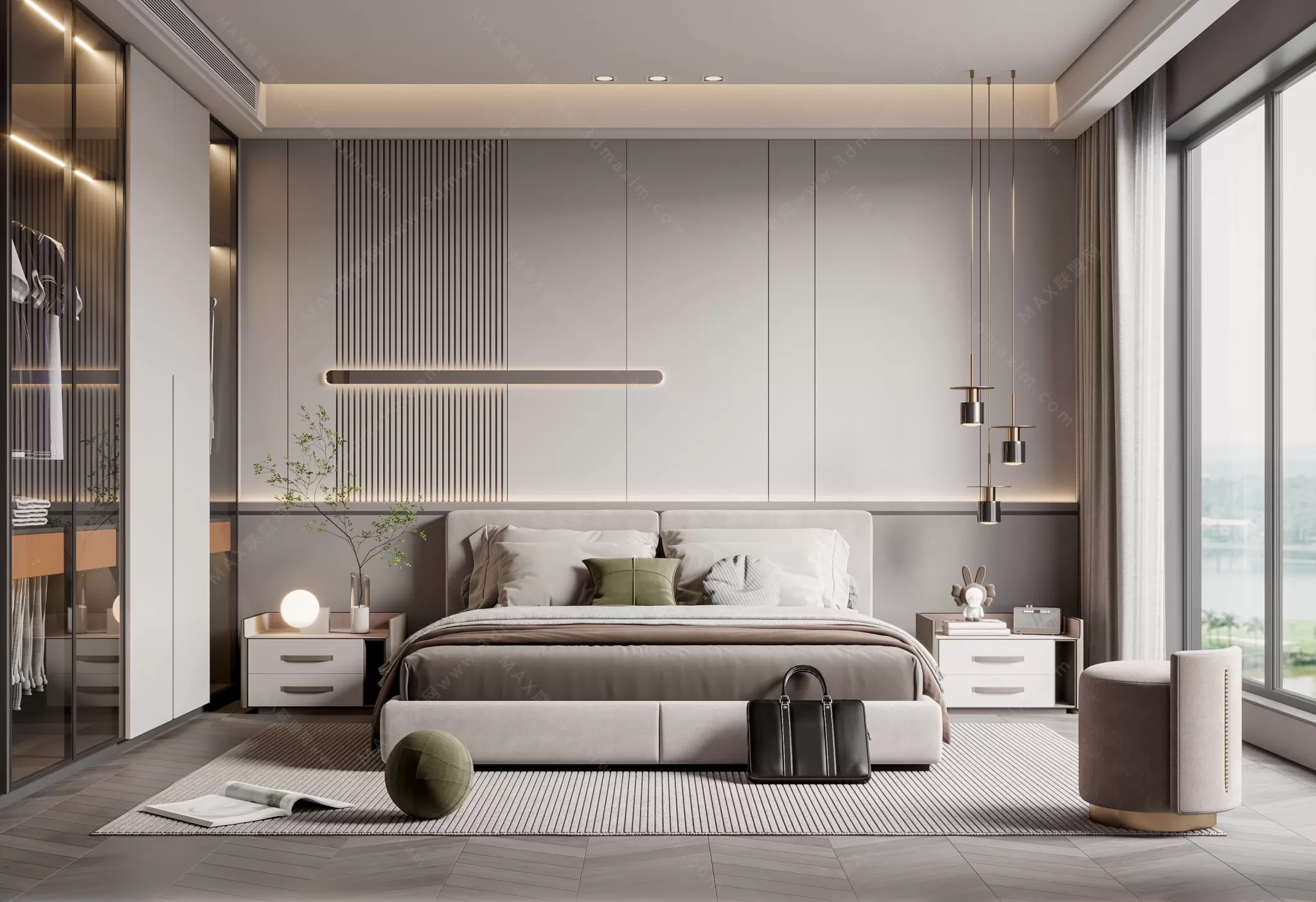MODERN INTERIOR 3D SCENES – BEDROOM – 0036