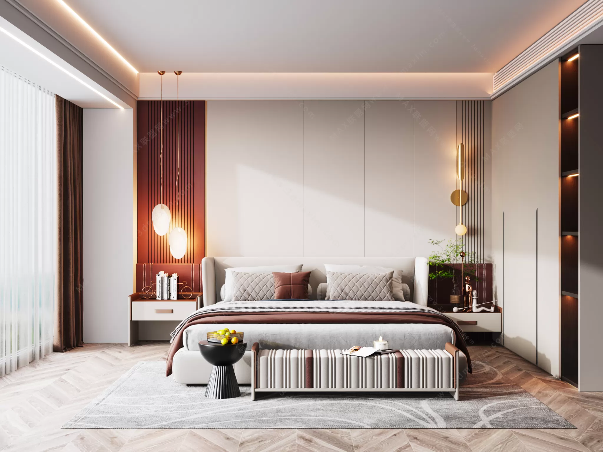 MODERN INTERIOR 3D SCENES – BEDROOM – 0042