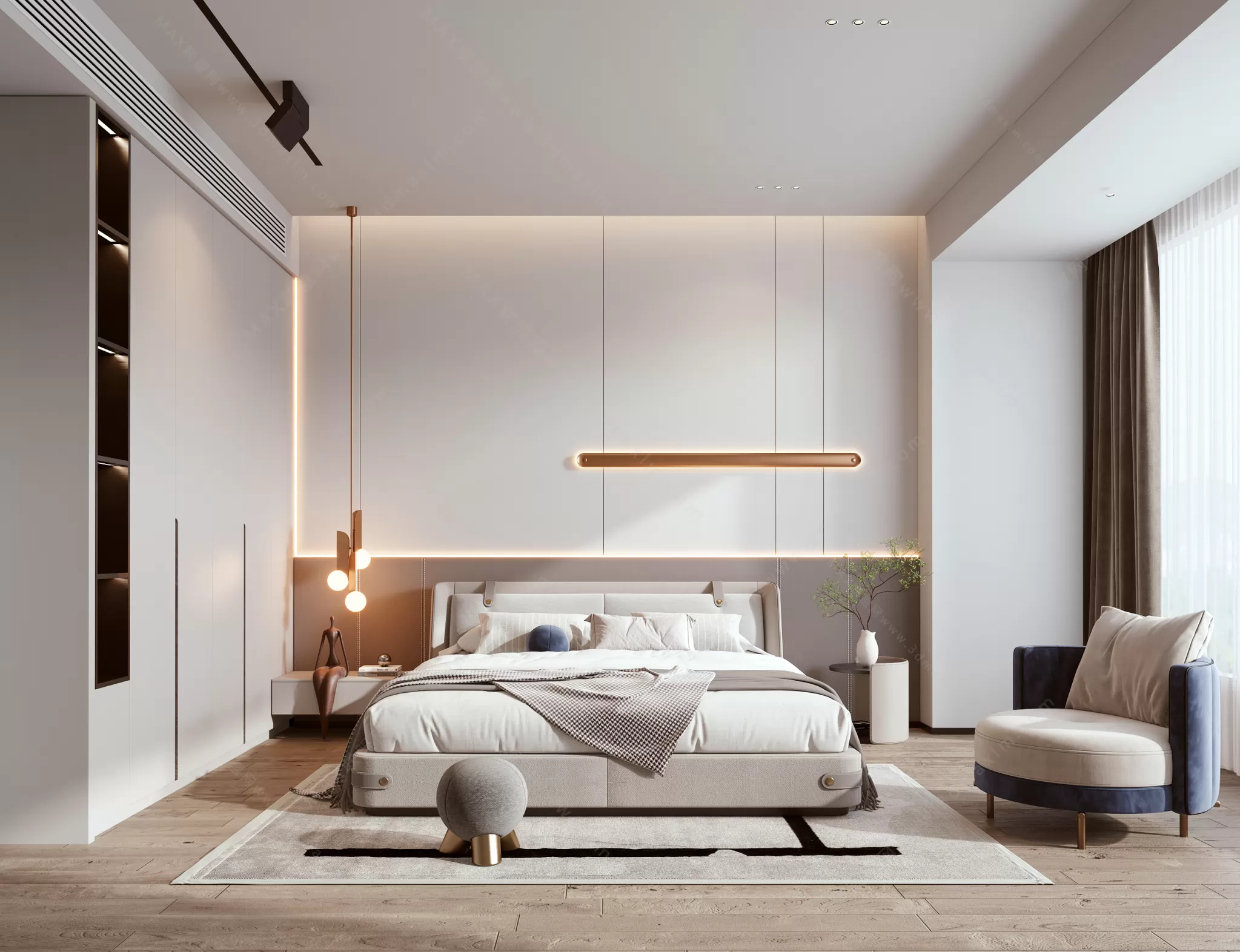 MODERN INTERIOR 3D SCENES – BEDROOM – 0043
