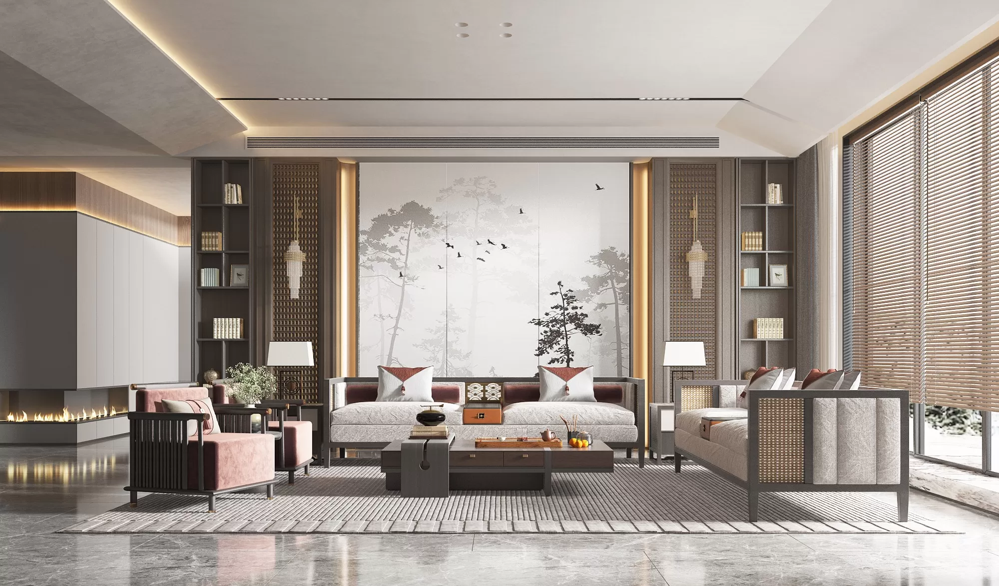 HOUSE SPACE 3D SCENES – LIVING ROOM – 0034