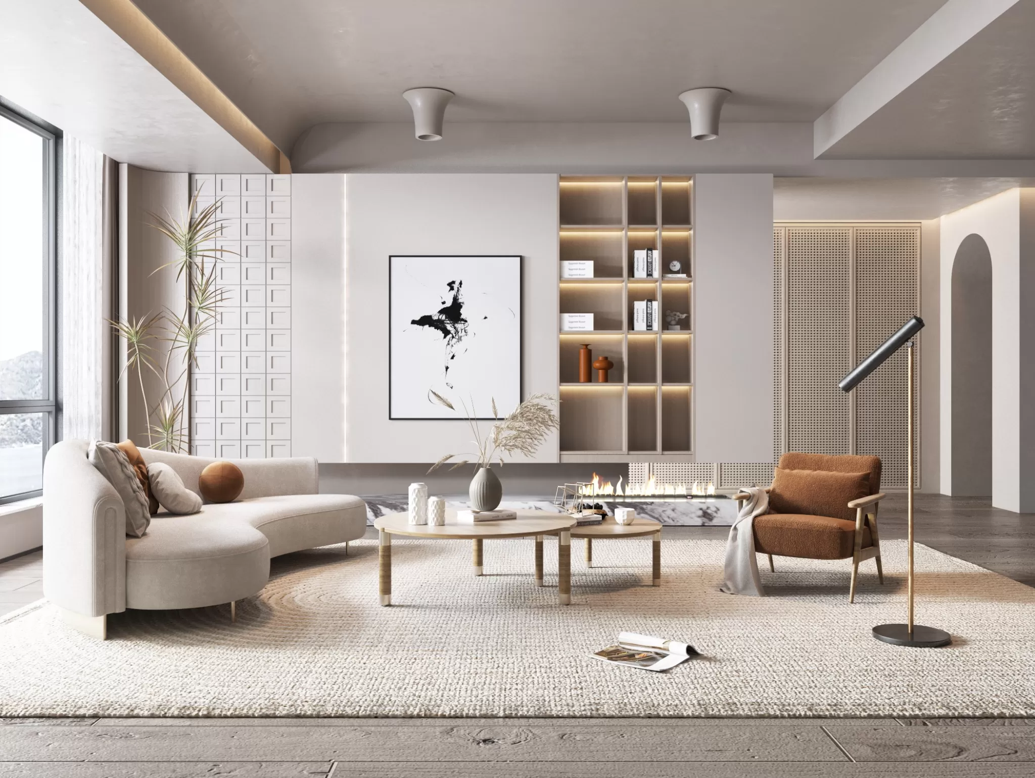 HOUSE SPACE 3D SCENES – LIVING ROOM – 0045