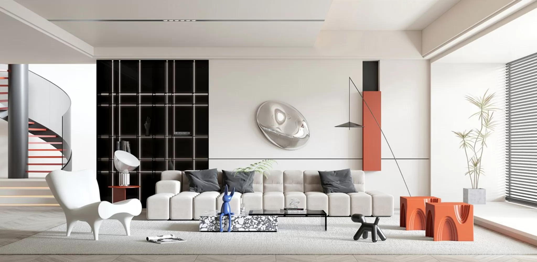 HOUSE SPACE 3D SCENES – LIVING ROOM – 0120