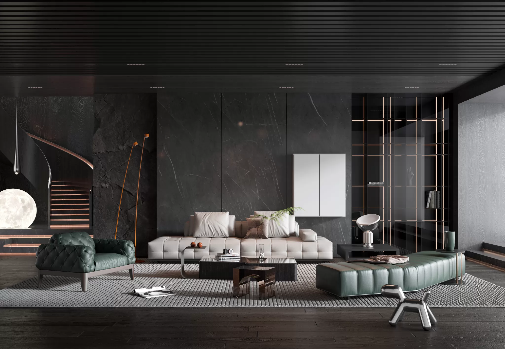 HOUSE SPACE 3D SCENES – LIVING ROOM – 0132