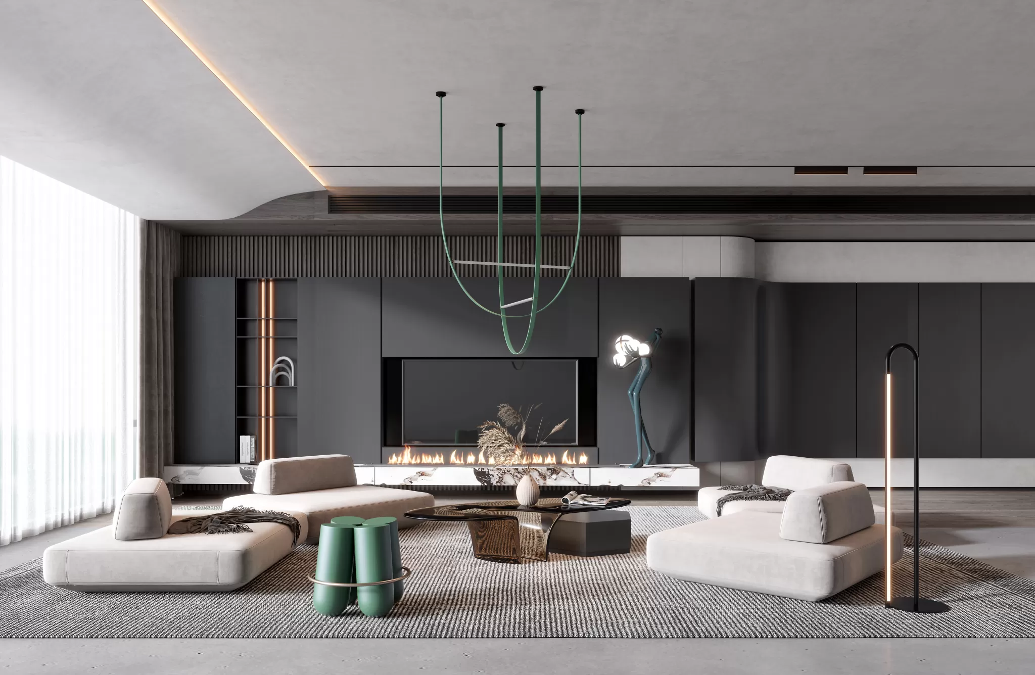 HOUSE SPACE 3D SCENES – LIVING ROOM – 0158