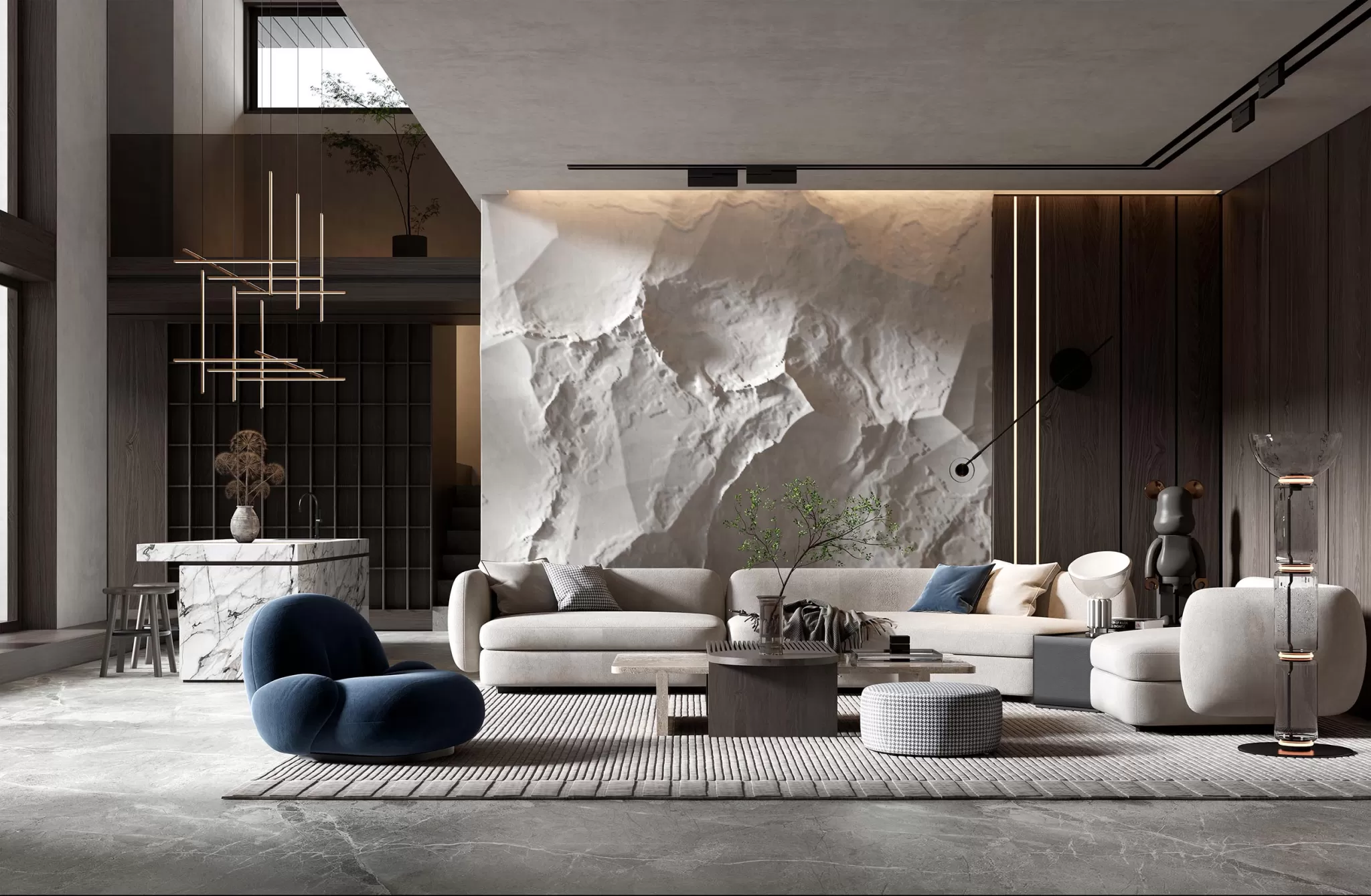 HOUSE SPACE 3D SCENES – LIVING ROOM – 0181