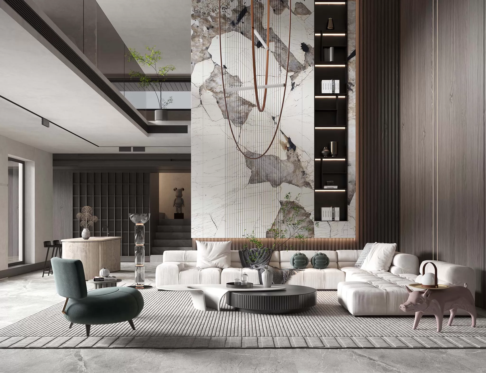 HOUSE SPACE 3D SCENES – LIVING ROOM – 0192