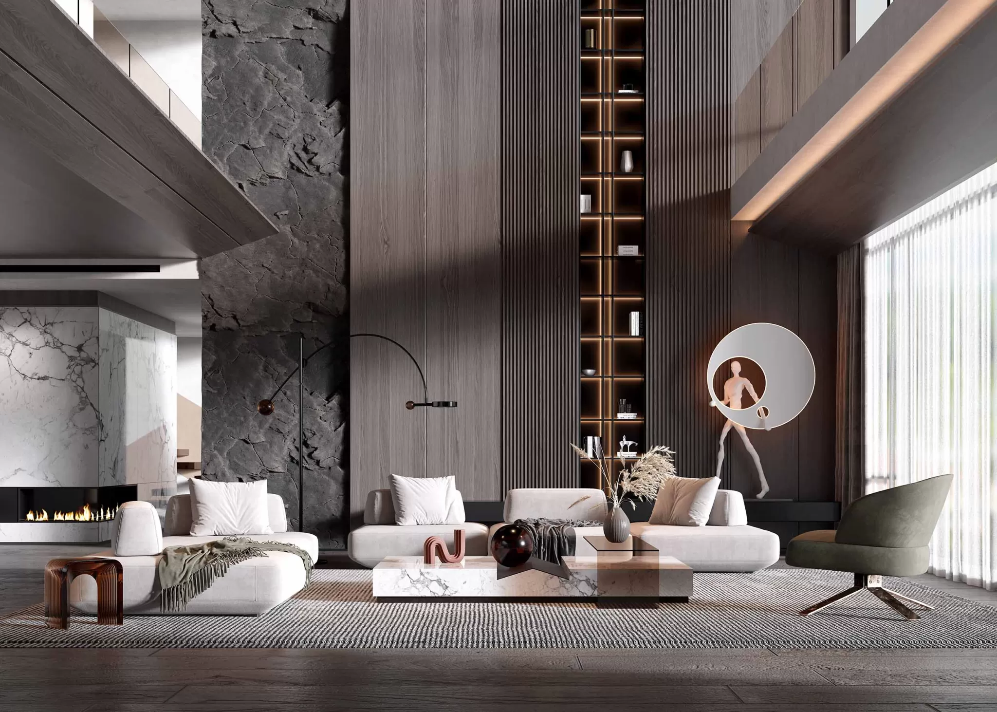 HOUSE SPACE 3D SCENES – LIVING ROOM – 0196