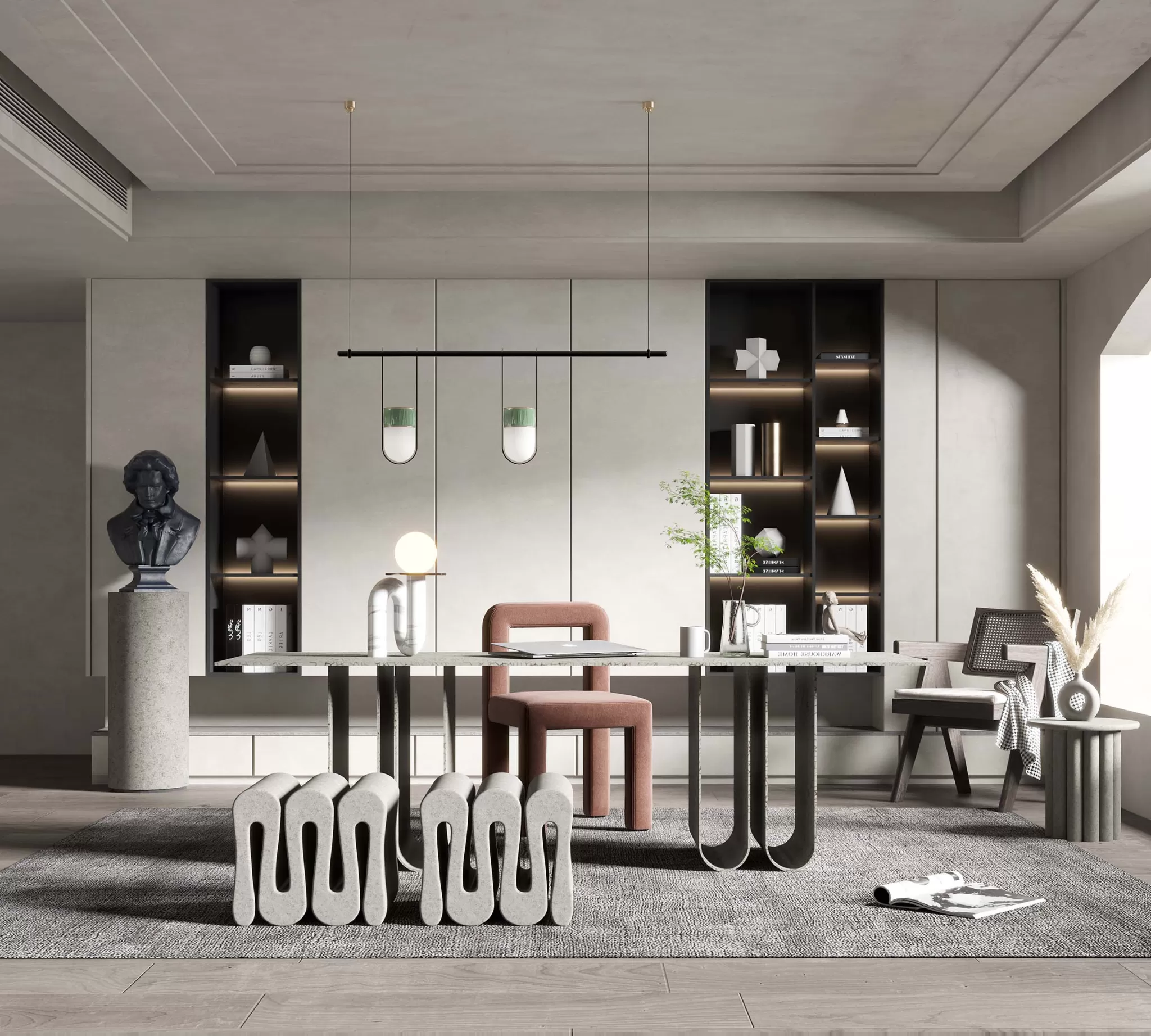 HOUSE SPACE 3D SCENES – OFFICE ROOM – 0008