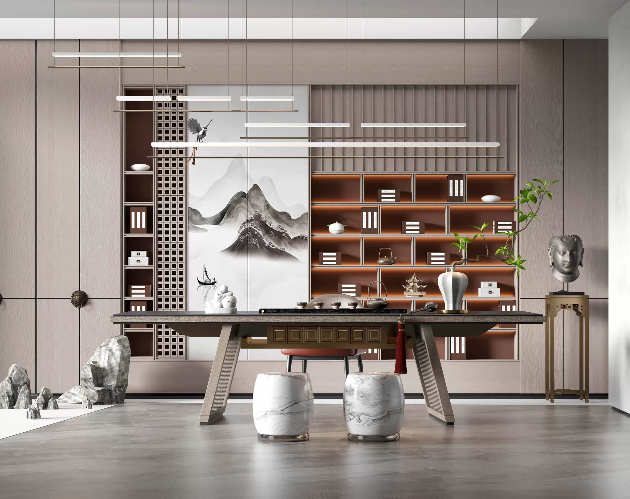 HOUSE SPACE 3D SCENES – TEA ROOM – 0003