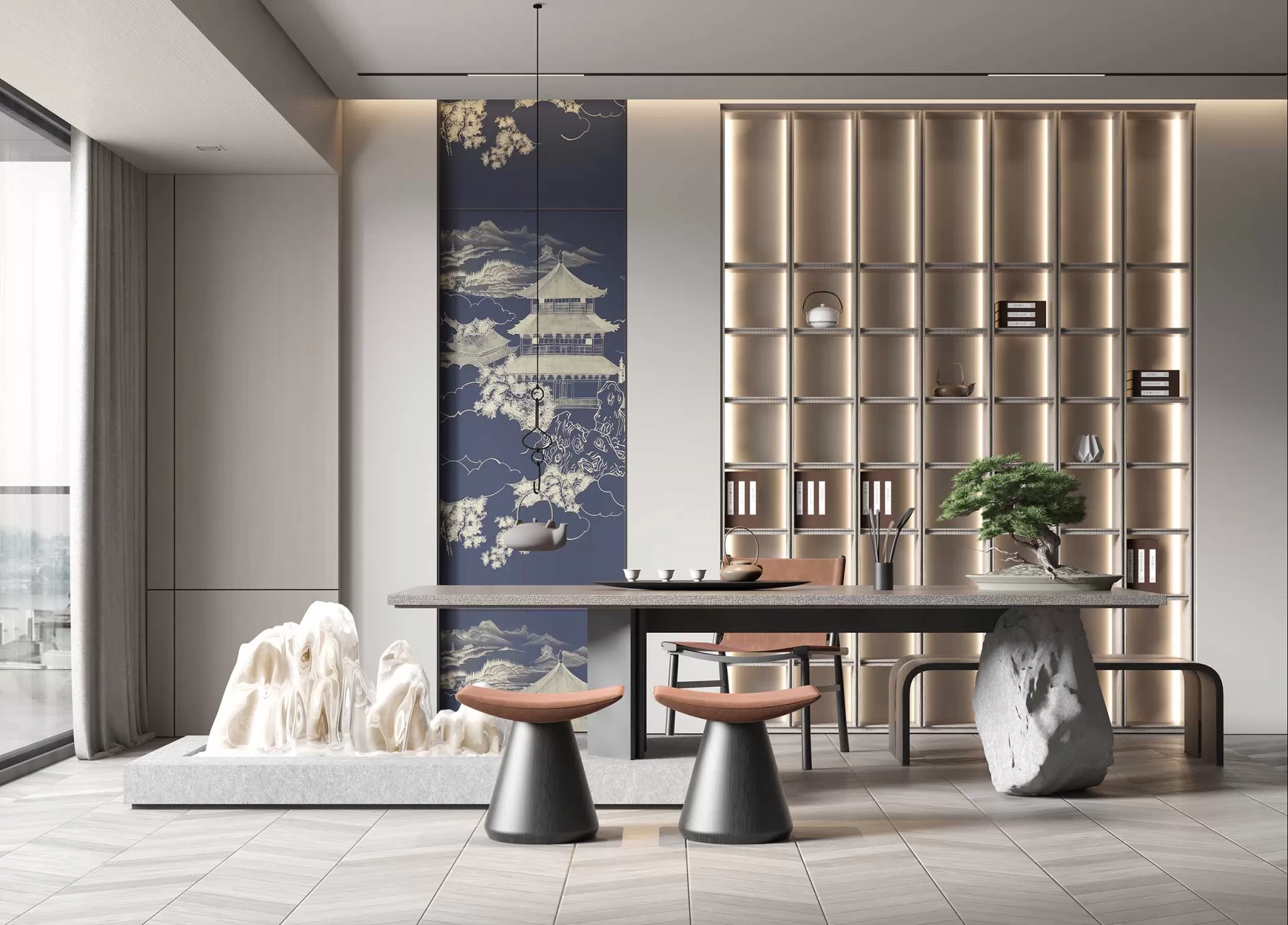 HOUSE SPACE 3D SCENES – TEA ROOM – 0006