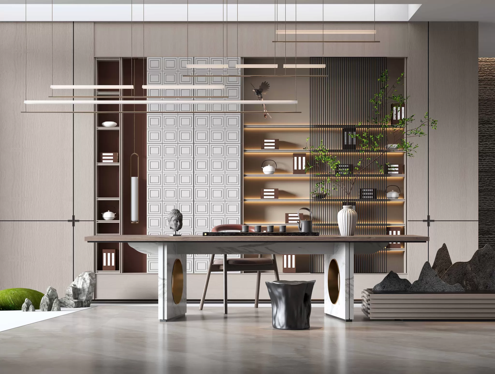 HOUSE SPACE 3D SCENES – TEA ROOM – 0009