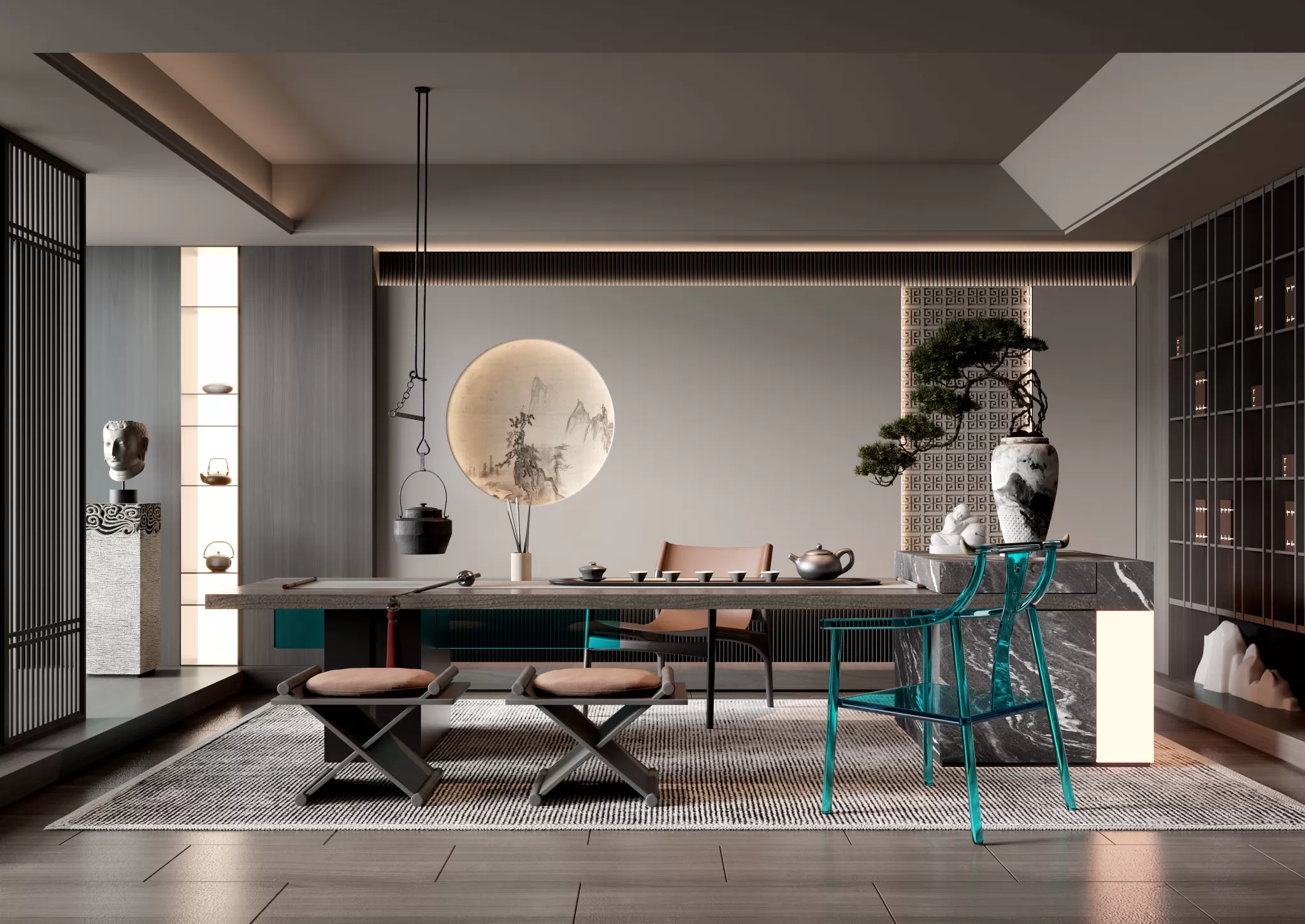 HOUSE SPACE 3D SCENES – TEA ROOM – 0011