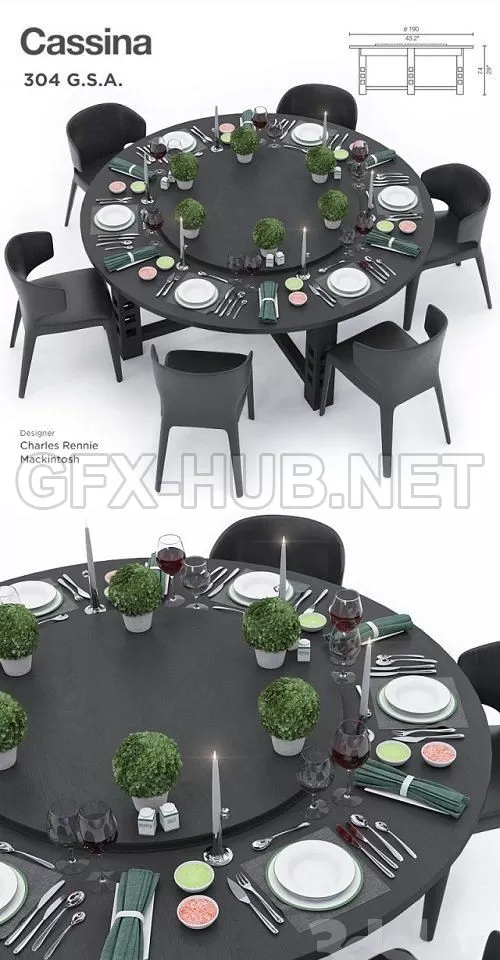 Cassina 304 GSA 3D Model – 209645