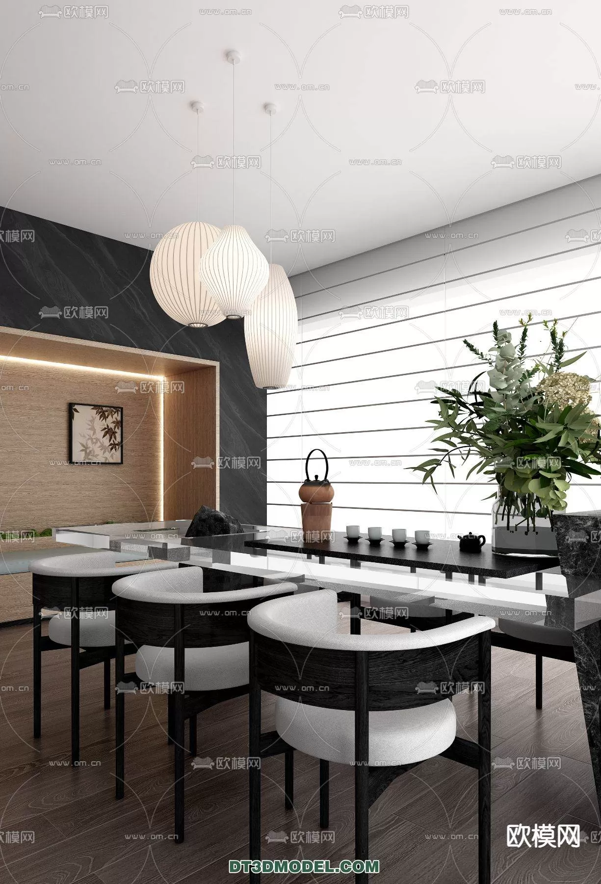 WABI SABI STYLE 3D MODELS – DINING TABLE – 0002