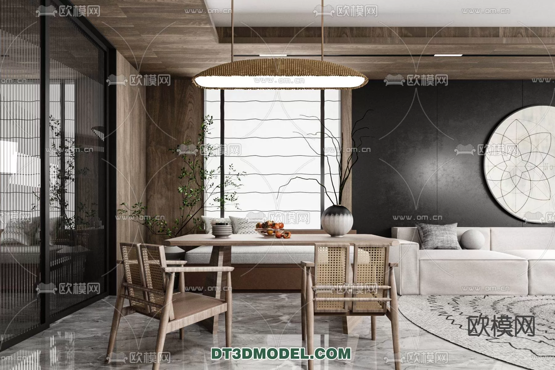 WABI SABI STYLE 3D MODELS – DINING TABLE – 0003