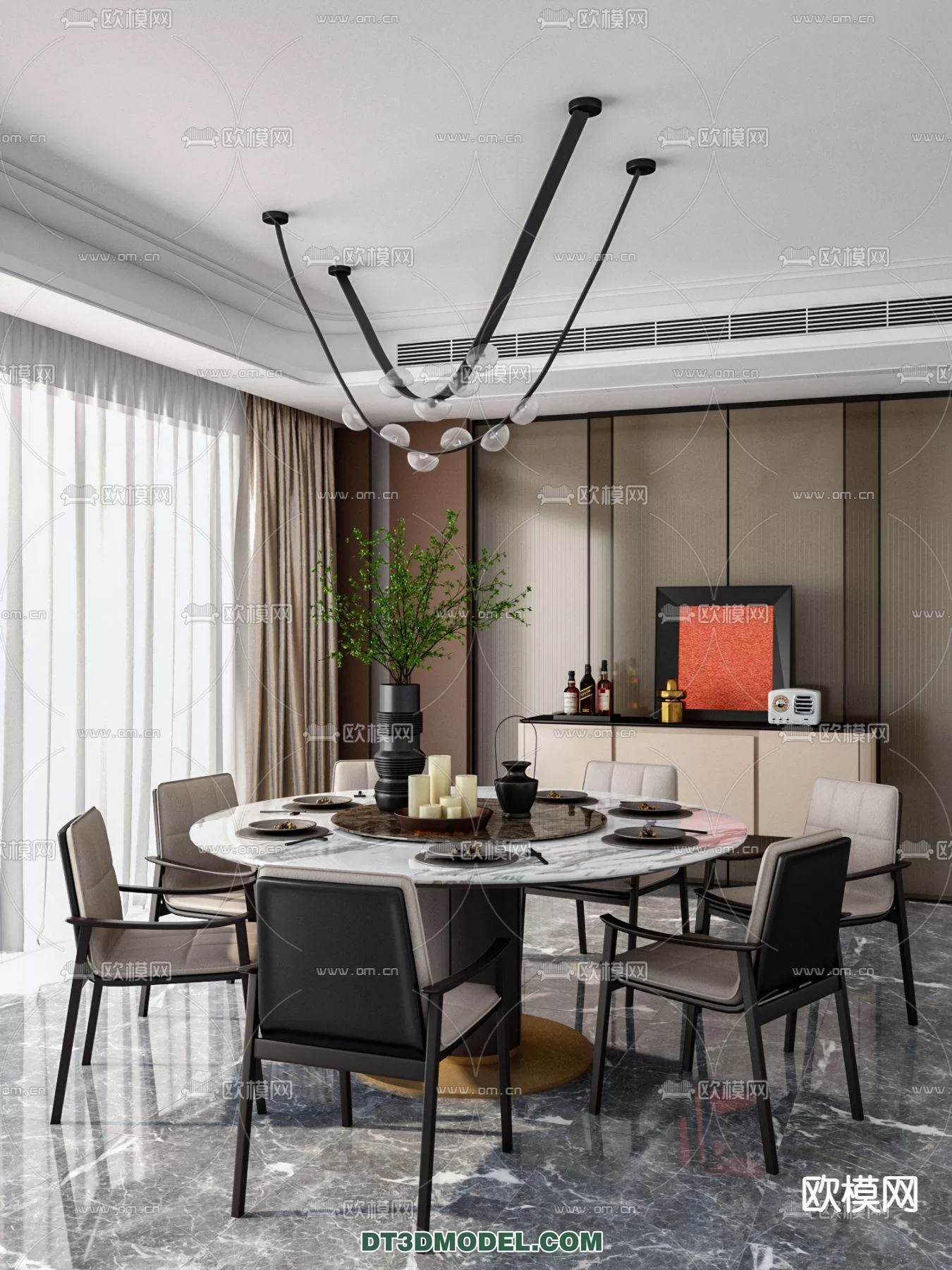 WABI SABI STYLE 3D MODELS – DINING TABLE – 0006