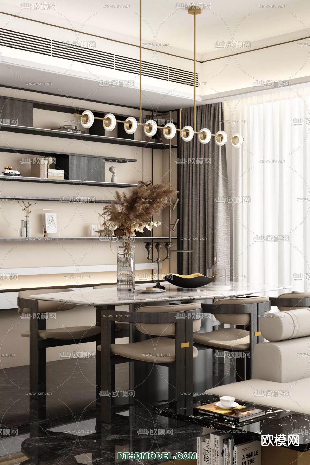 WABI SABI STYLE 3D MODELS – DINING TABLE – 0007