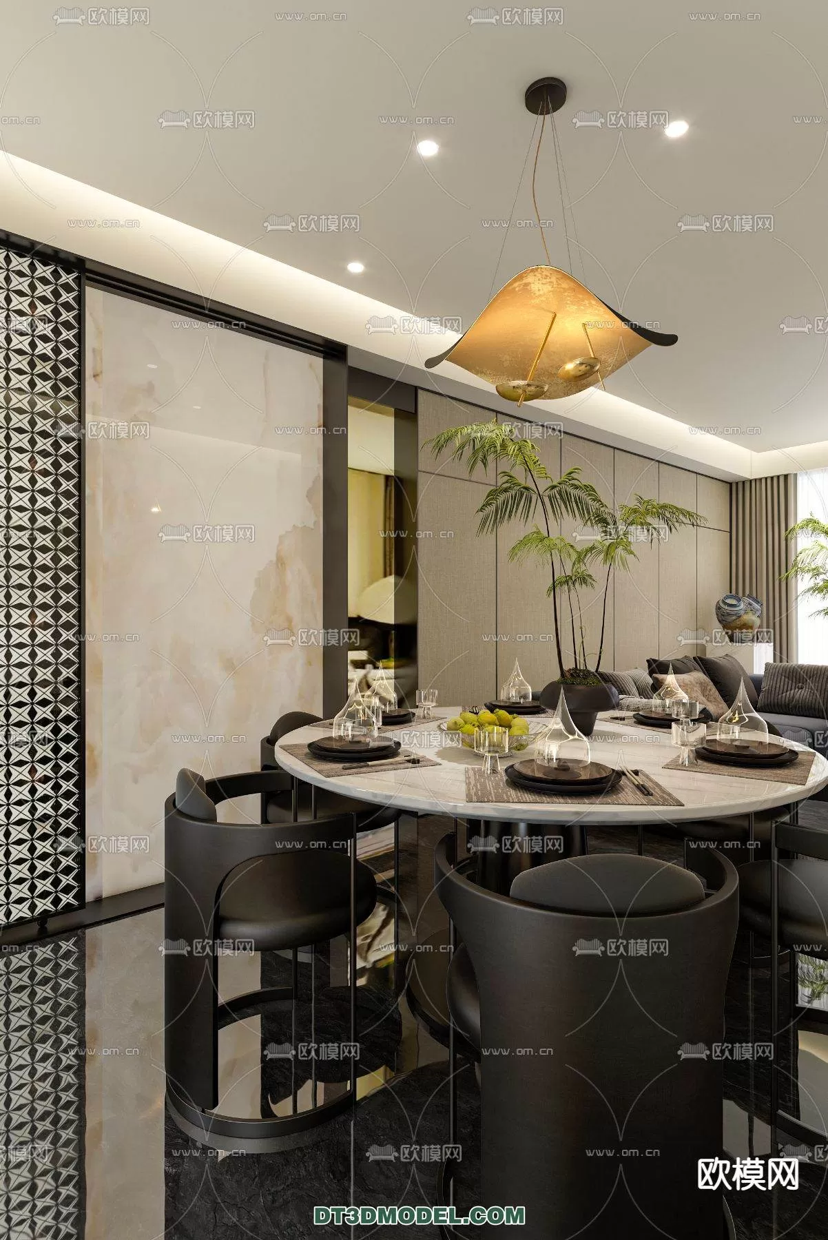 WABI SABI STYLE 3D MODELS – DINING TABLE – 0008