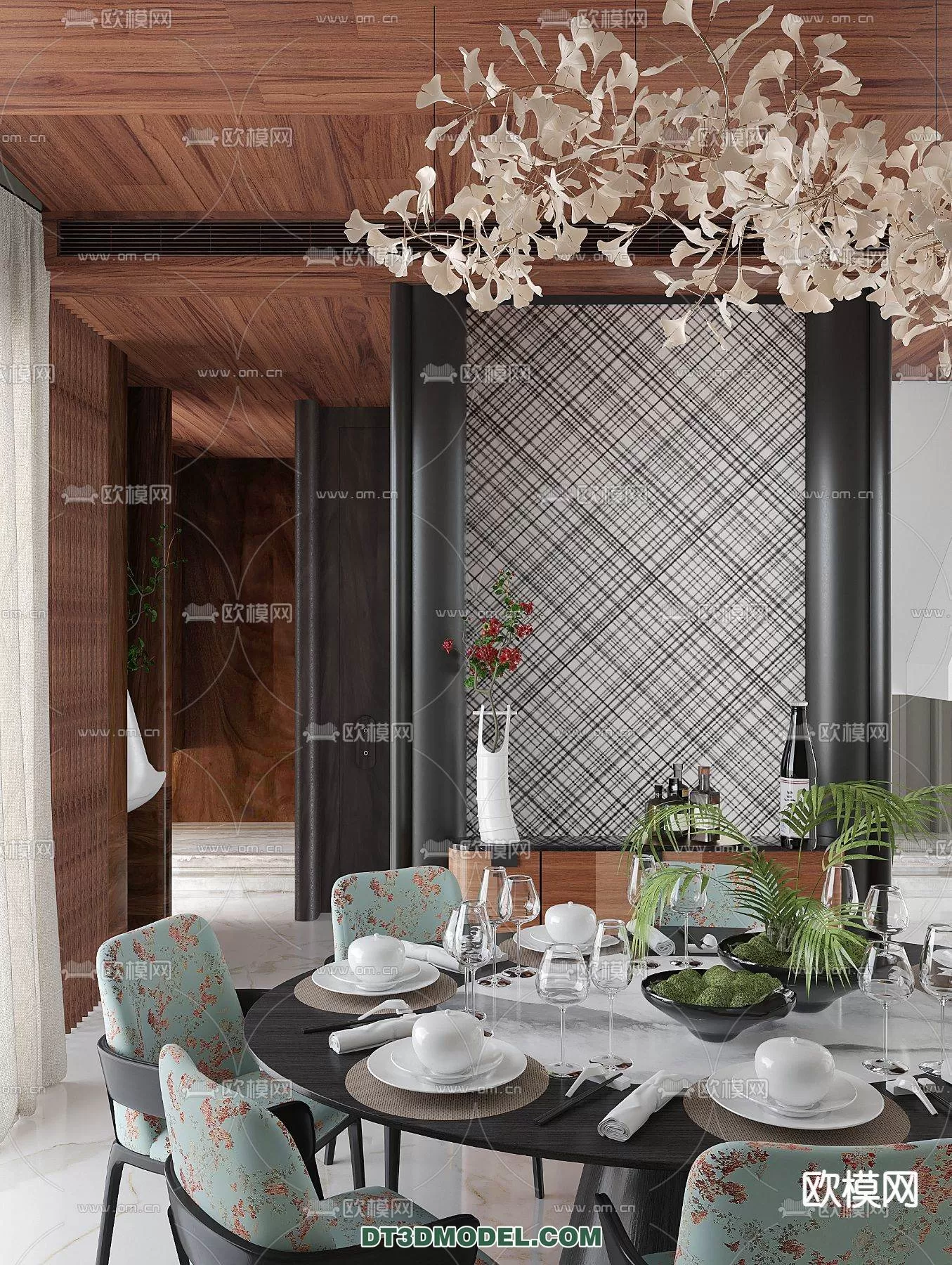 WABI SABI STYLE 3D MODELS – DINING TABLE – 0009