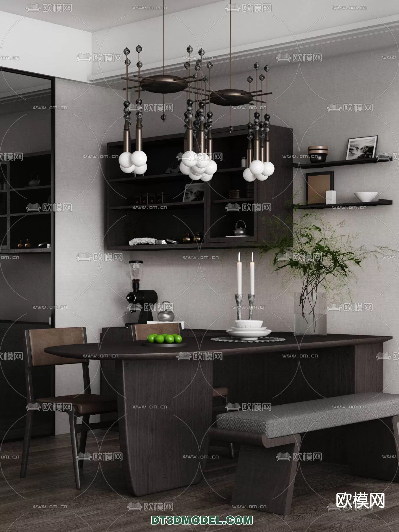 WABI SABI STYLE 3D MODELS – DINING TABLE – 0011