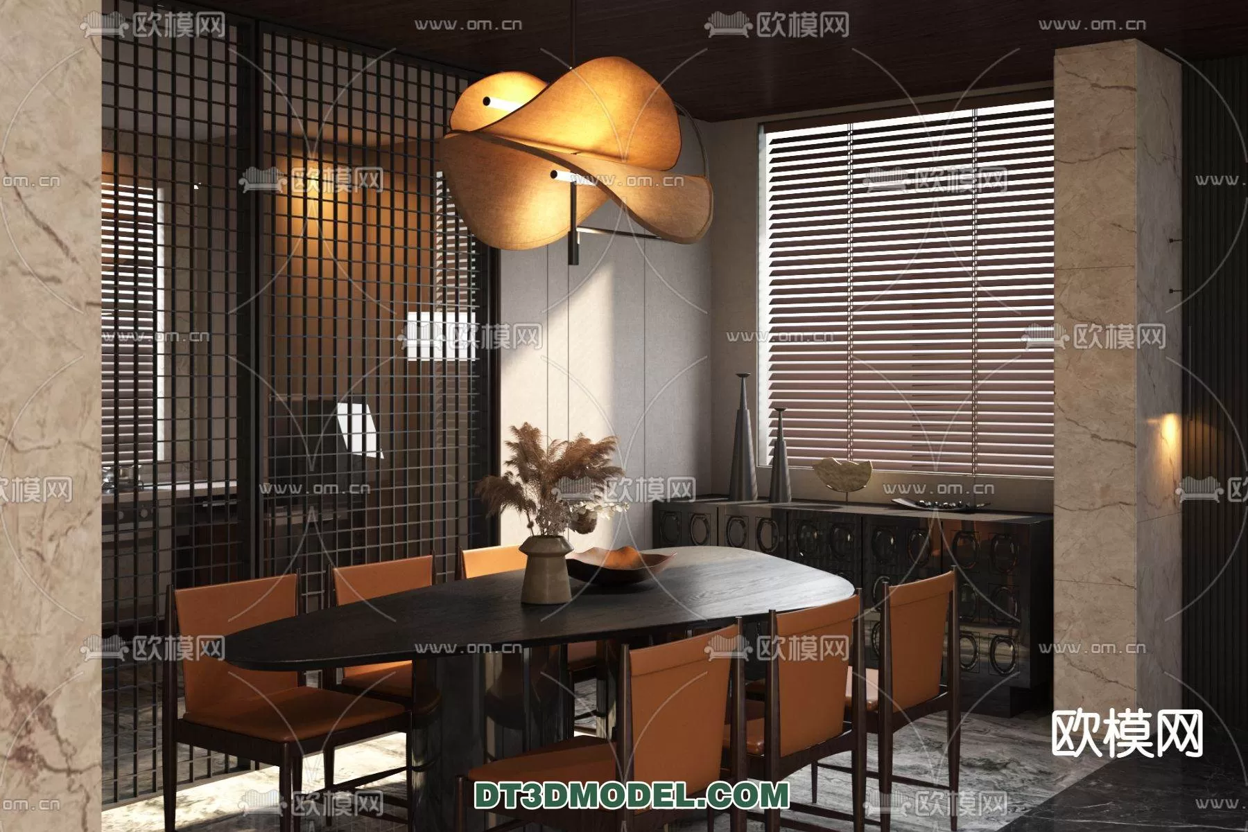 WABI SABI STYLE 3D MODELS – DINING TABLE – 0012