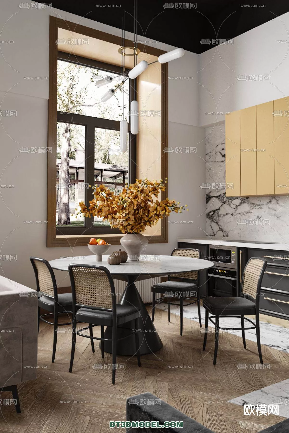 WABI SABI STYLE 3D MODELS – DINING TABLE – 0014