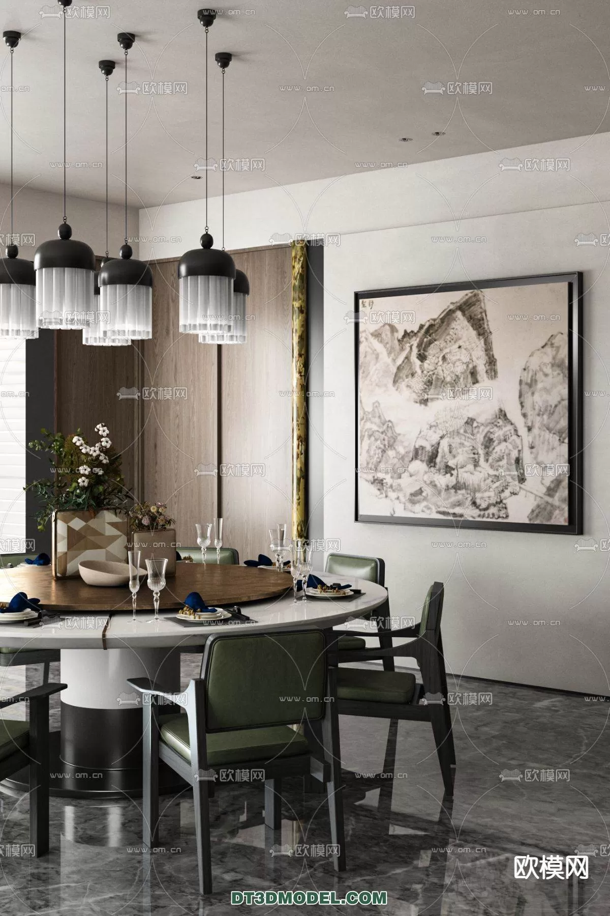 WABI SABI STYLE 3D MODELS – DINING TABLE – 0016