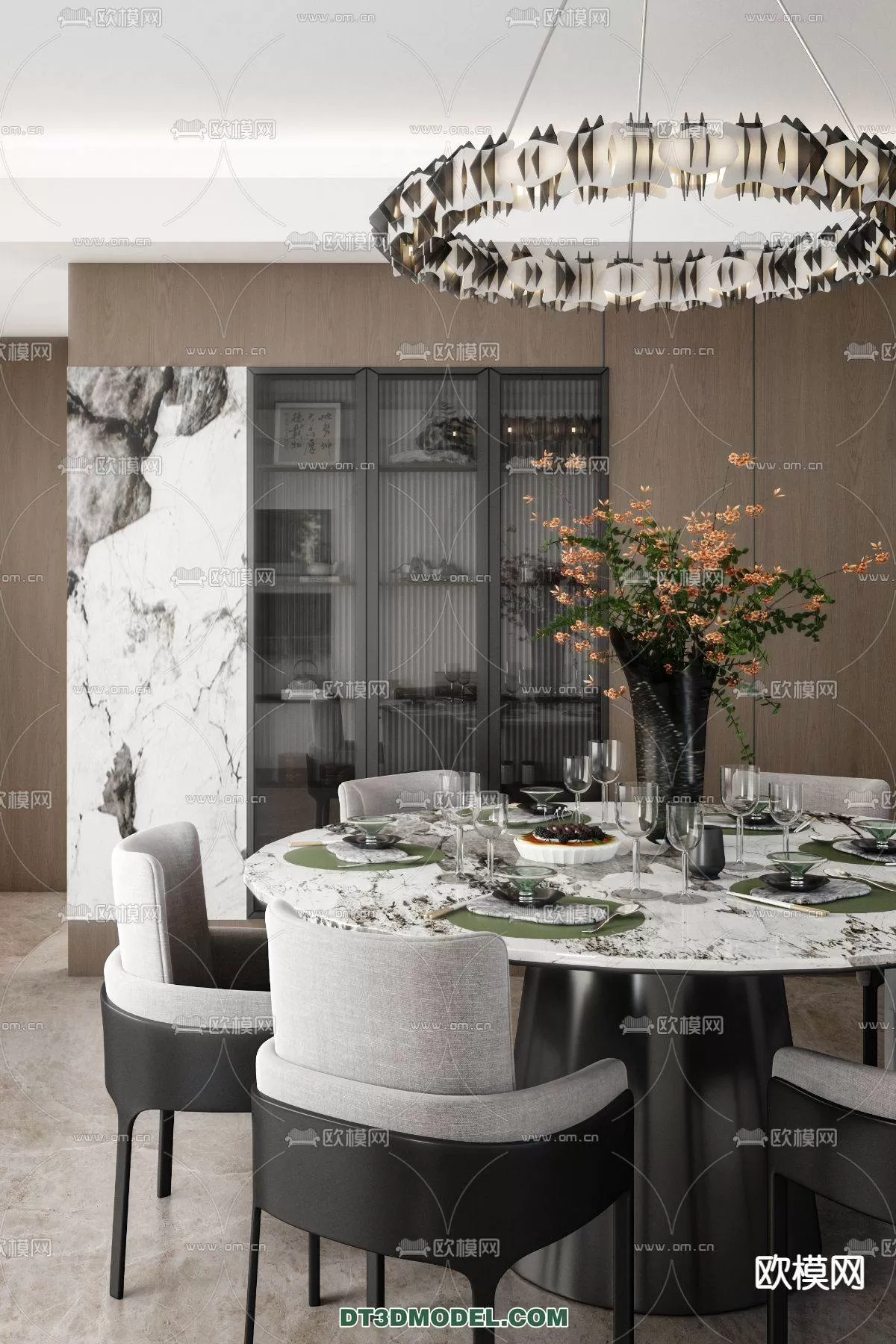 WABI SABI STYLE 3D MODELS – DINING TABLE – 0019