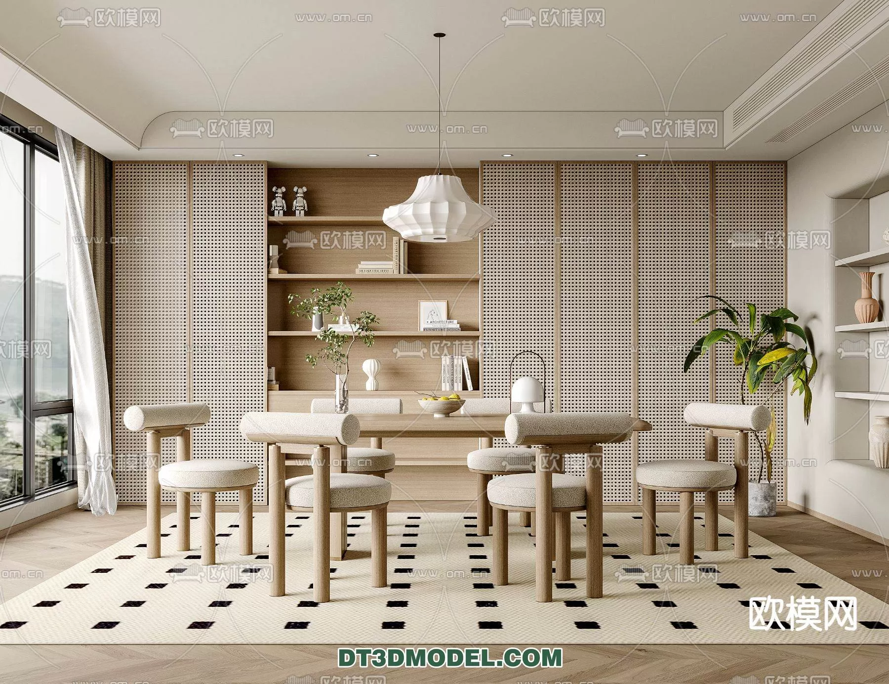 WABI SABI STYLE 3D MODELS – DINING TABLE – 0020