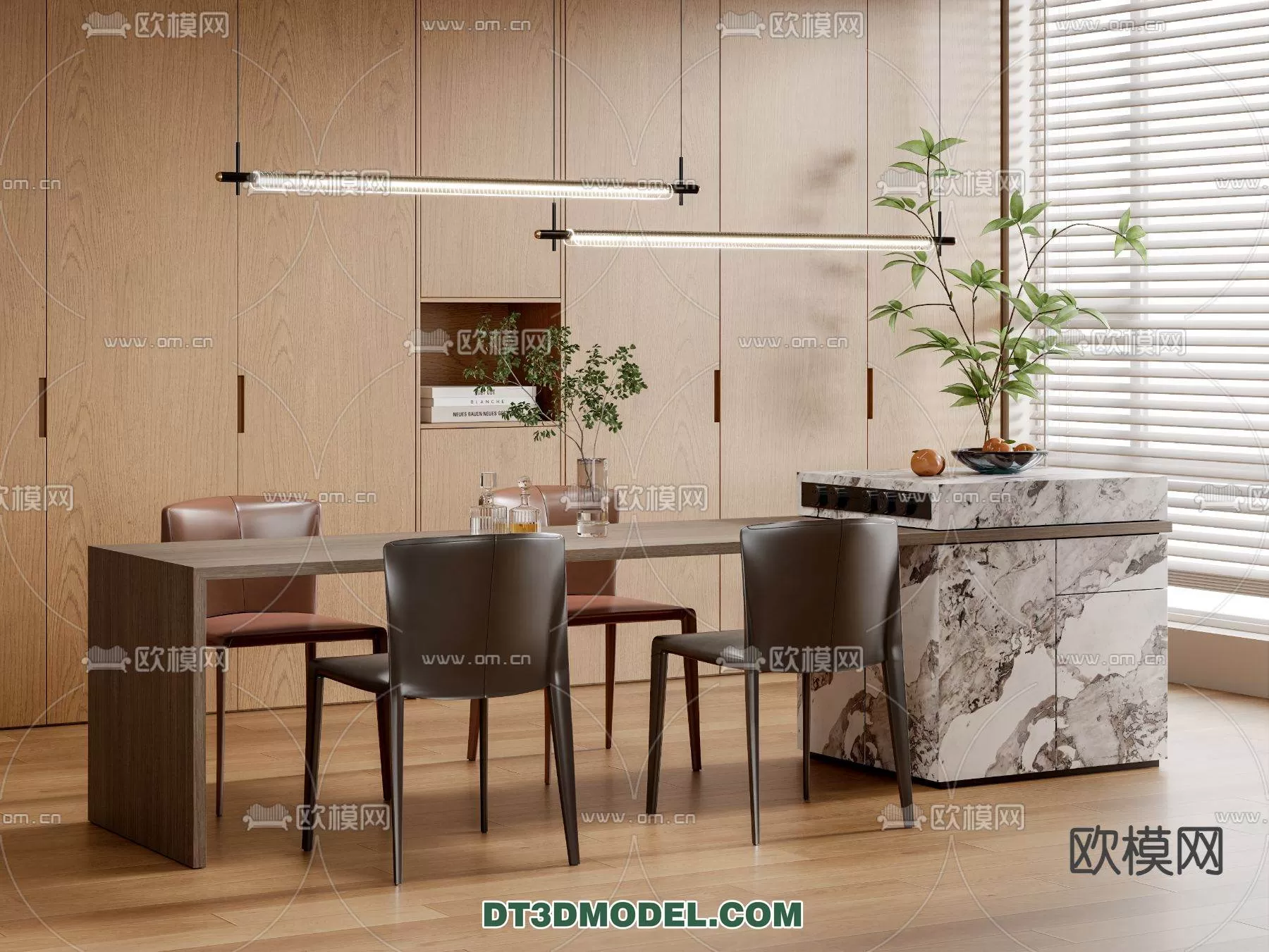 WABI SABI STYLE 3D MODELS – DINING TABLE – 0021