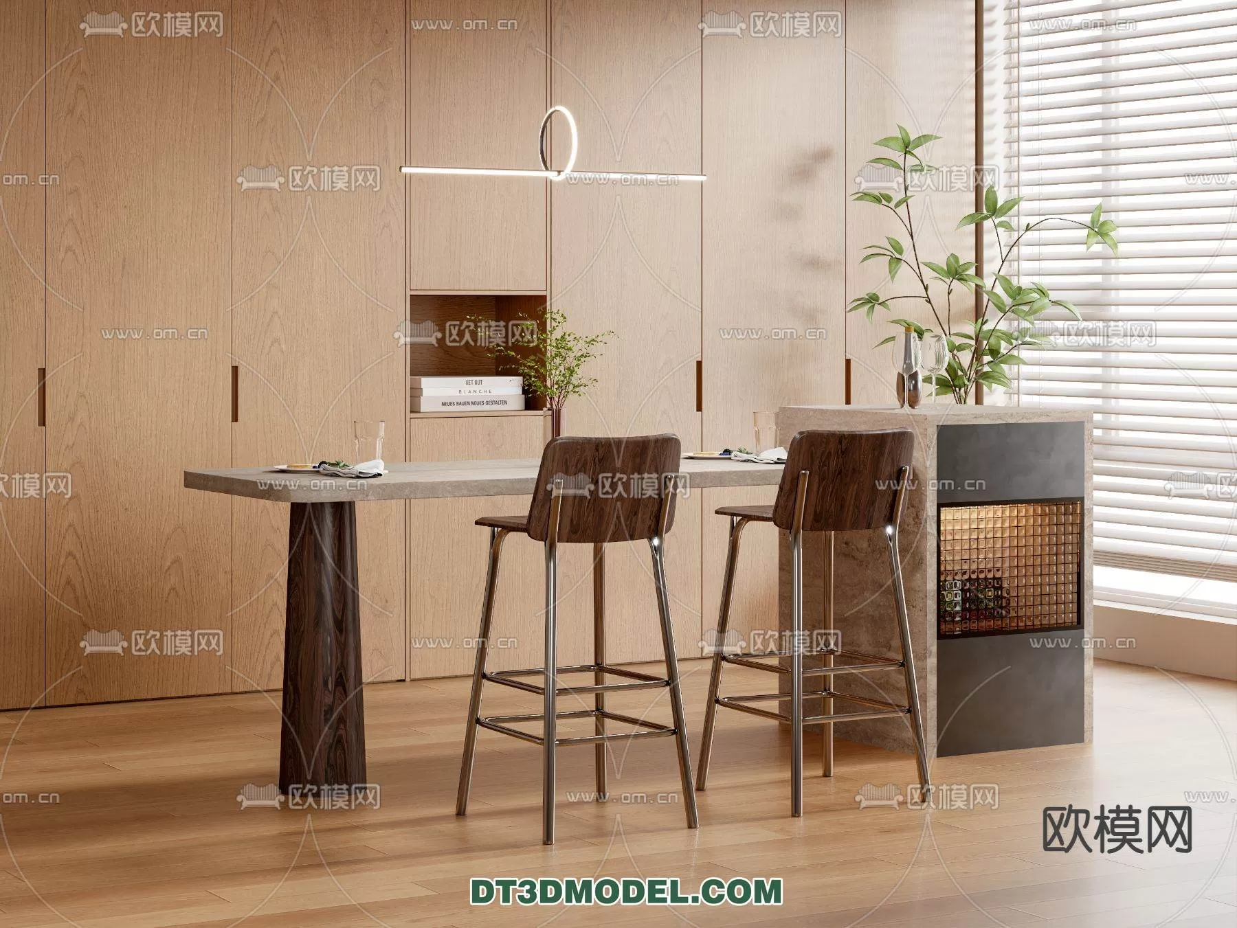 WABI SABI STYLE 3D MODELS – DINING TABLE – 0022