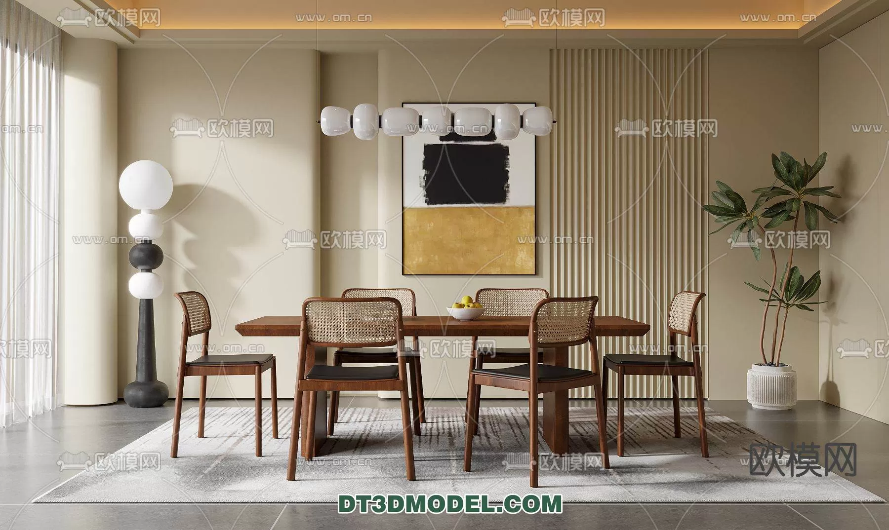 WABI SABI STYLE 3D MODELS – DINING TABLE – 0024