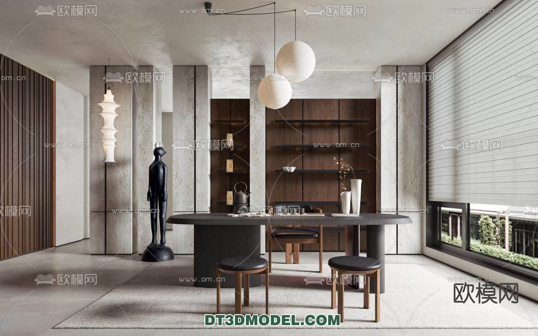 WABI SABI STYLE 3D MODELS – DINING TABLE – 0026