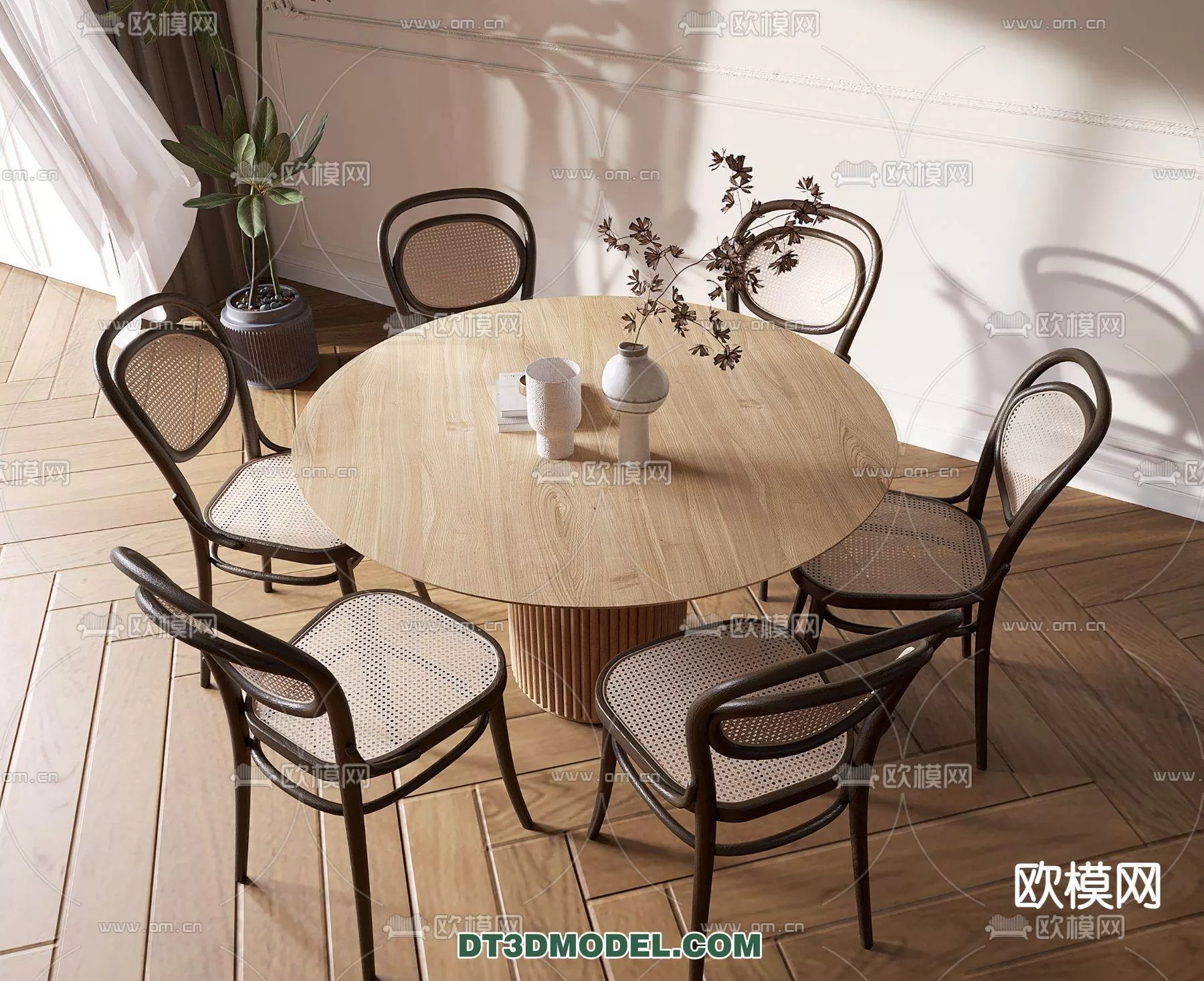 WABI SABI STYLE 3D MODELS – DINING TABLE – 0187