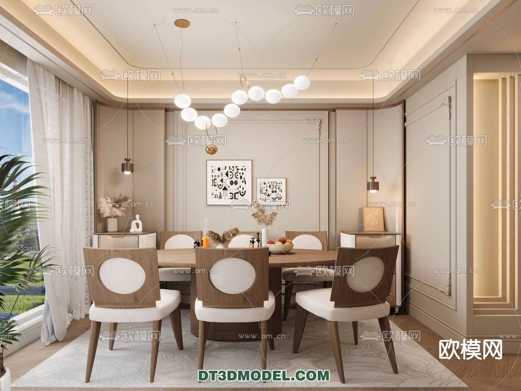 WABI SABI STYLE 3D MODELS – DINING TABLE – 0205