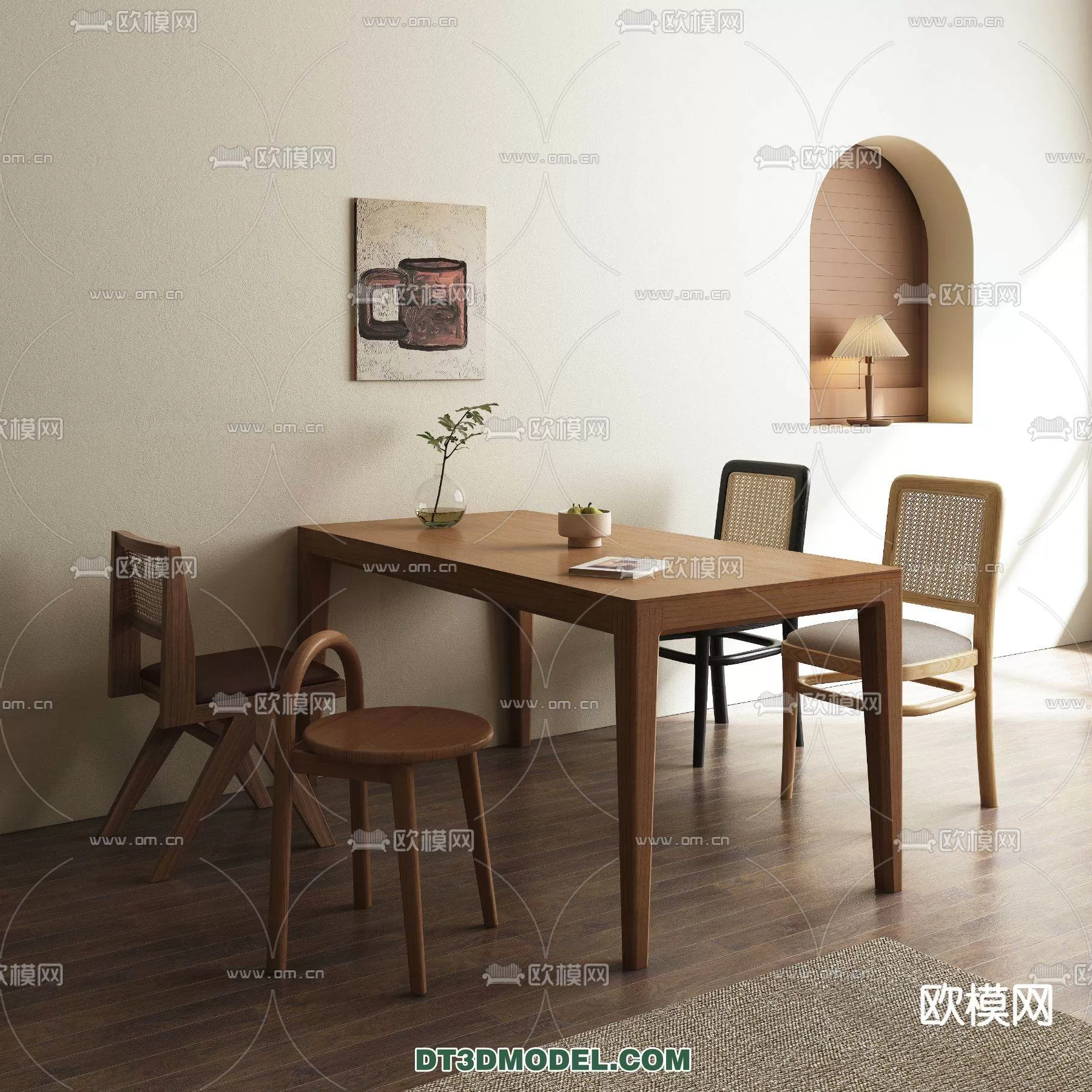 WABI SABI STYLE 3D MODELS – DINING TABLE – 0084