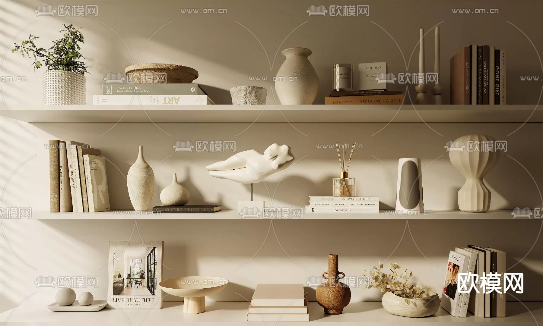 WABI SABI STYLE 3D MODELS – DECOR SETS – 0176