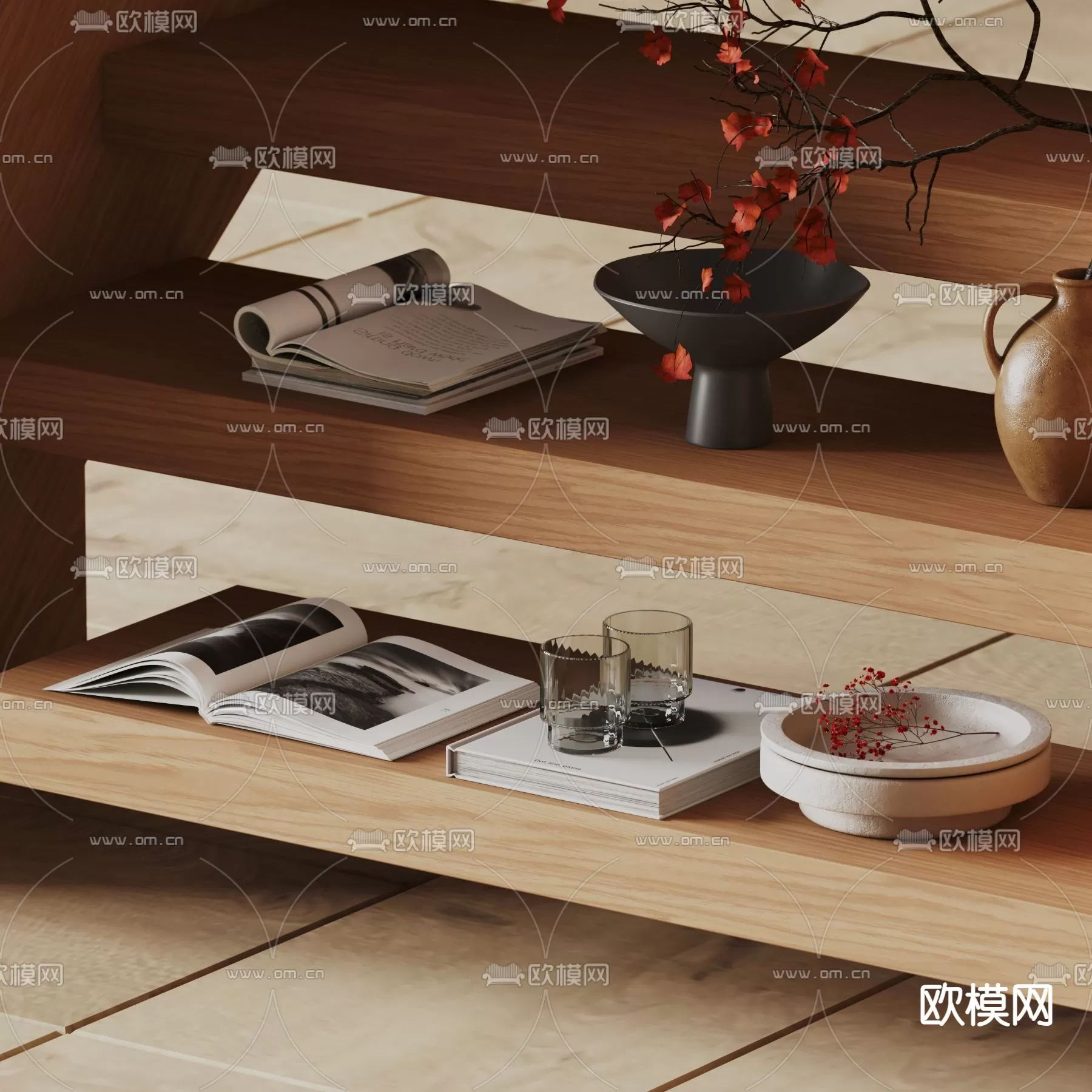 WABI SABI STYLE 3D MODELS – DECOR SETS – 0177