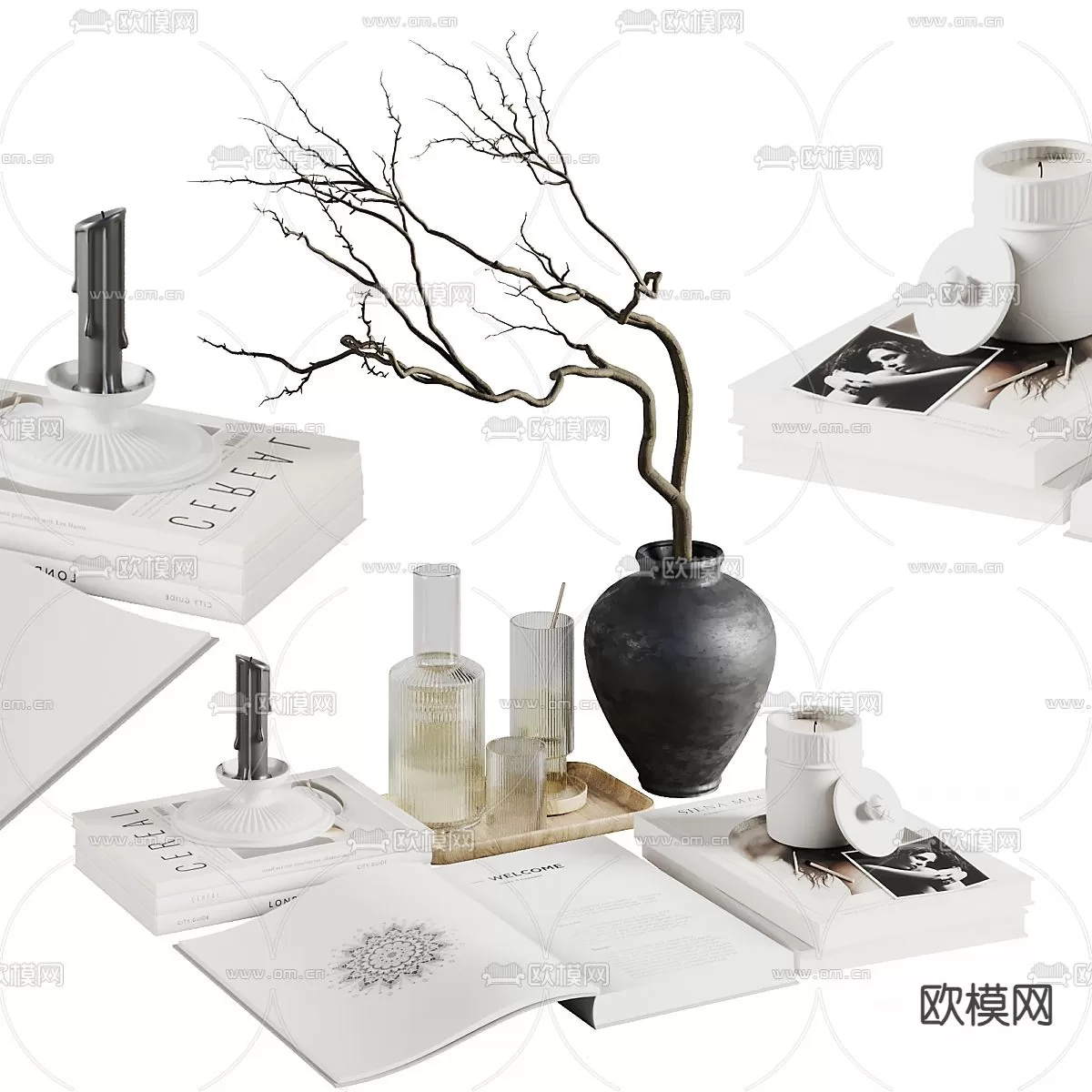 WABI SABI STYLE 3D MODELS – DECOR SETS – 0180