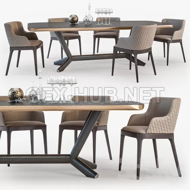 Cattelan Italia Planer table Magda armchair set 01 – 209781