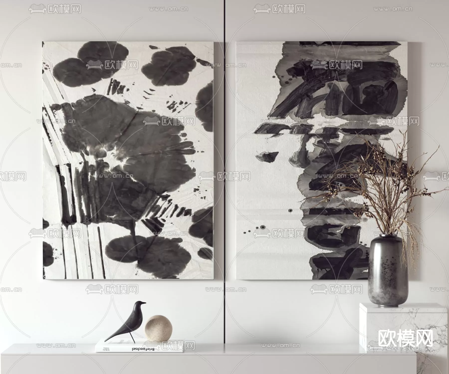 WABI SABI STYLE 3D MODELS – DECOR SETS – 0186