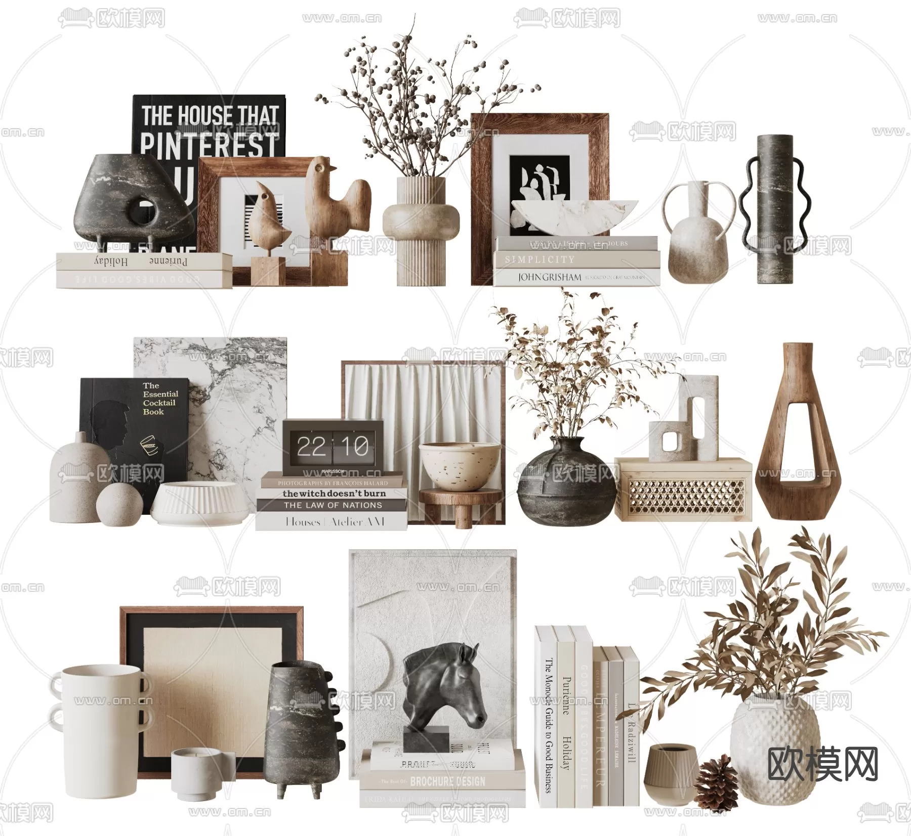WABI SABI STYLE 3D MODELS – DECOR SETS – 0187