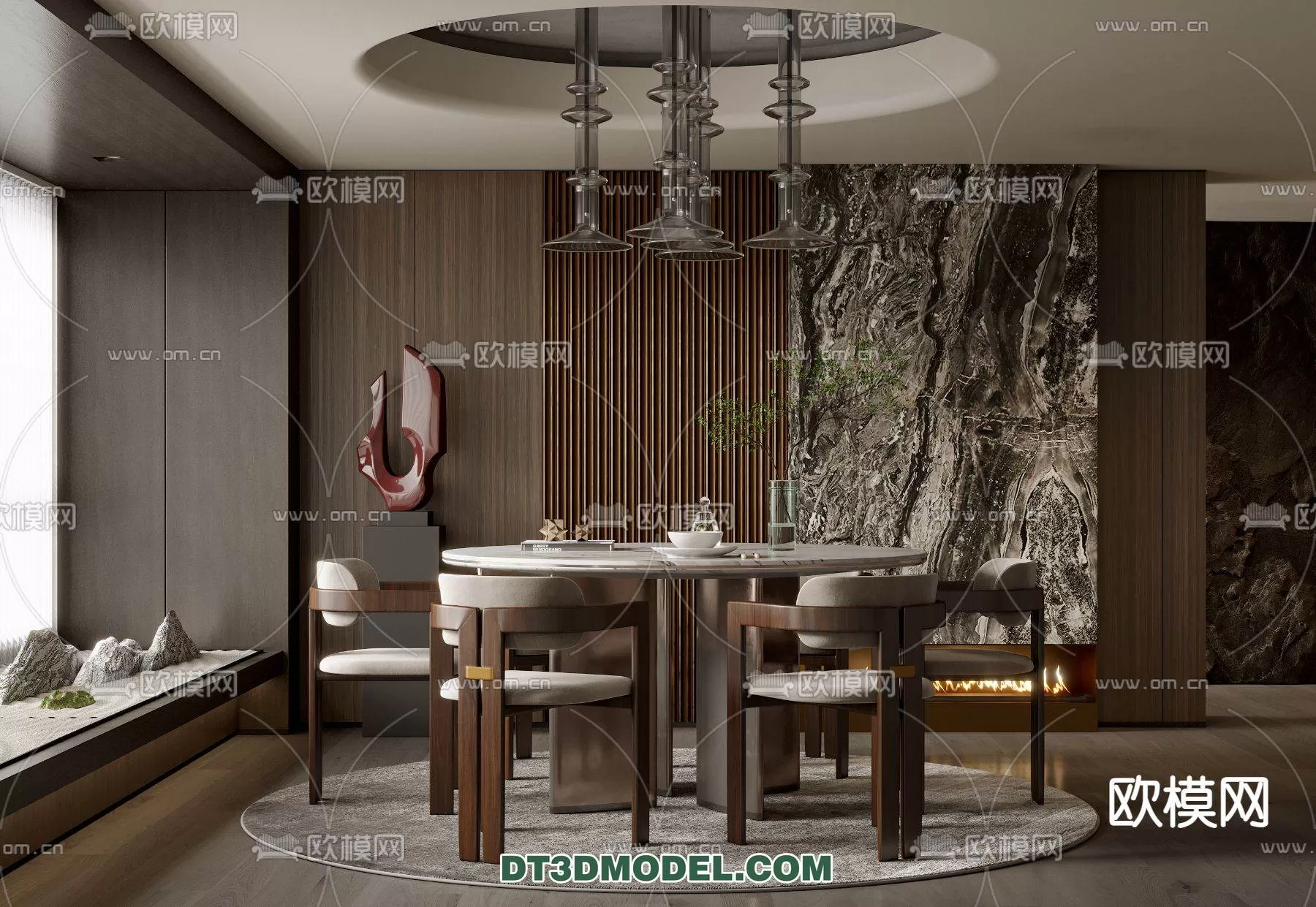 WABI SABI STYLE 3D MODELS – DINING TABLE – 0033