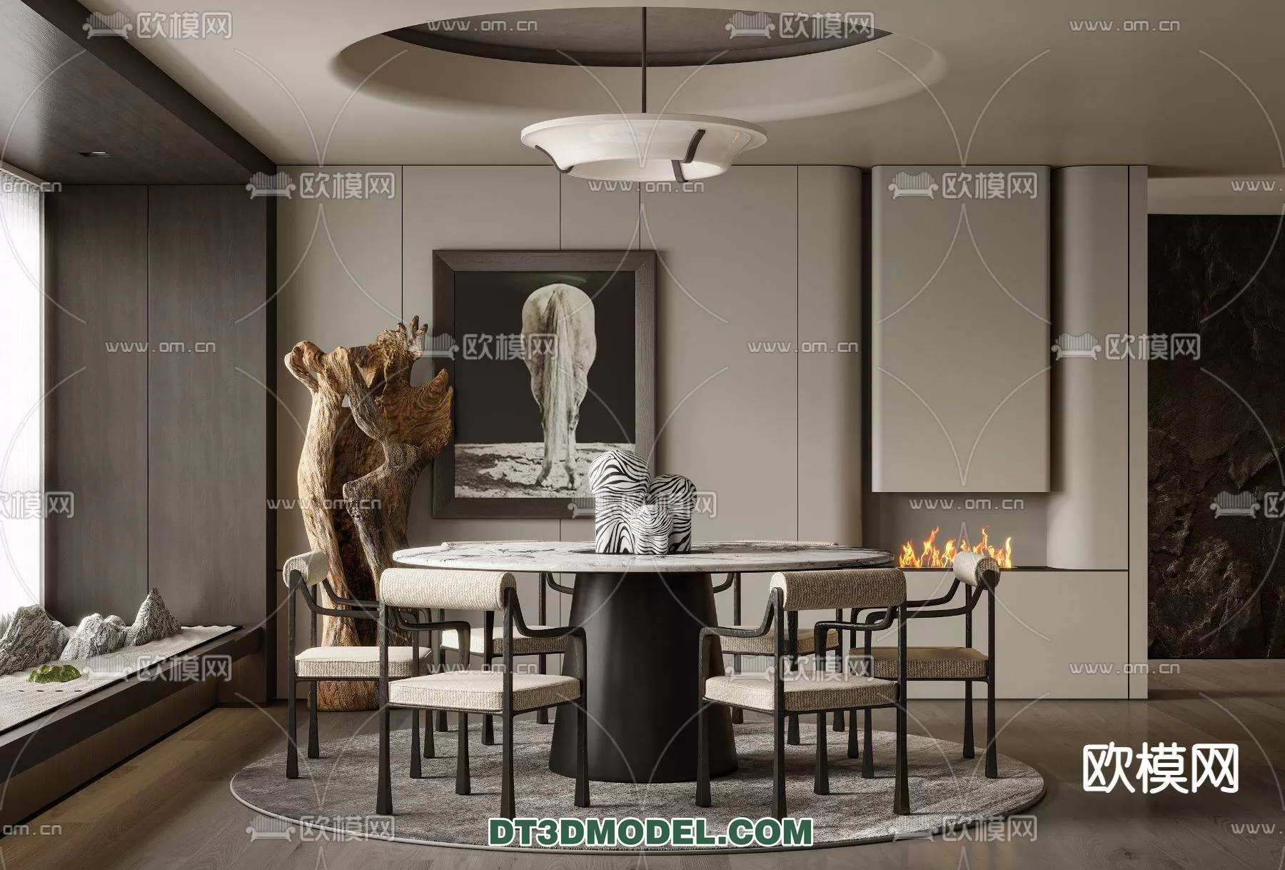 WABI SABI STYLE 3D MODELS – DINING TABLE – 0034