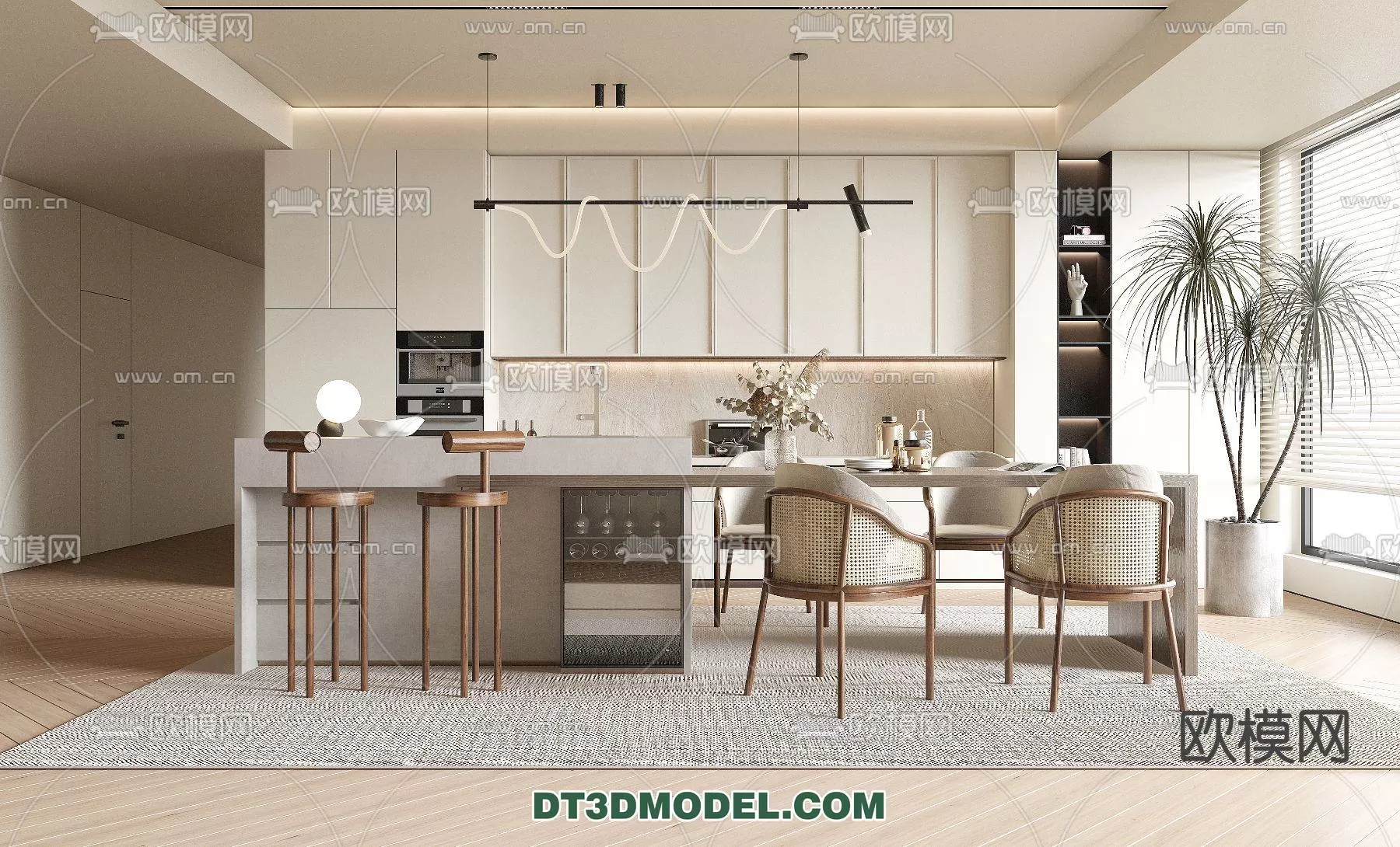 WABI SABI STYLE 3D MODELS – DINING TABLE – 0038